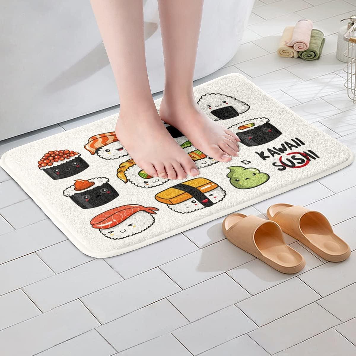 Alfombra de baño Kawaii Sushi Feelyou 50x81 cm Antideslizante