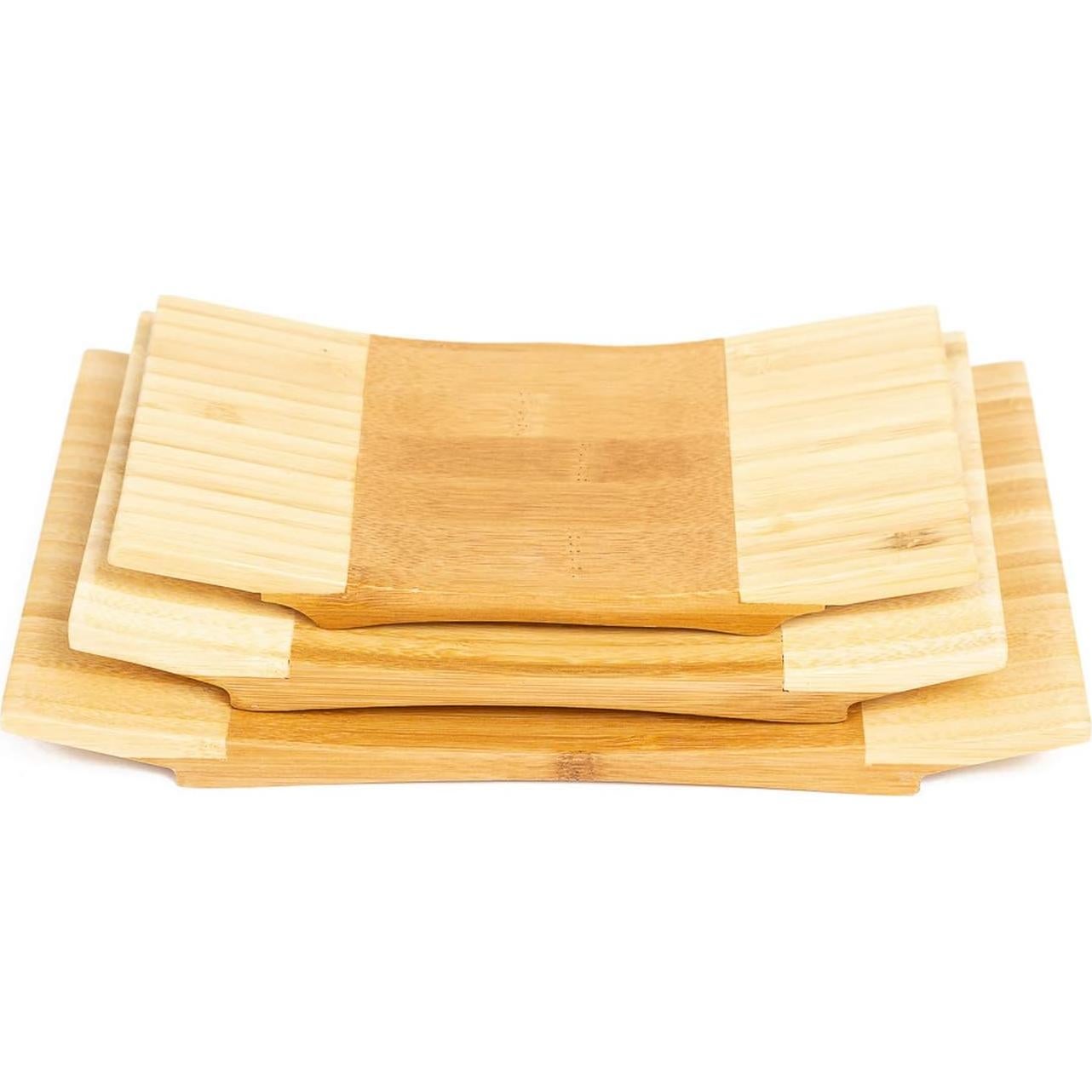 Plato de Servicio de Bambú Rectangular 26.9x17 cm - Hogar Asiático