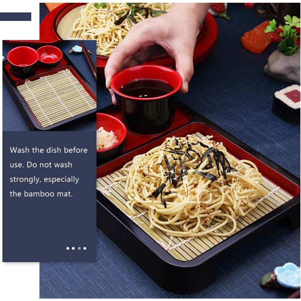 Juego de Bandejas de Fideos Fríos Hemoton 2 Piezas Negro