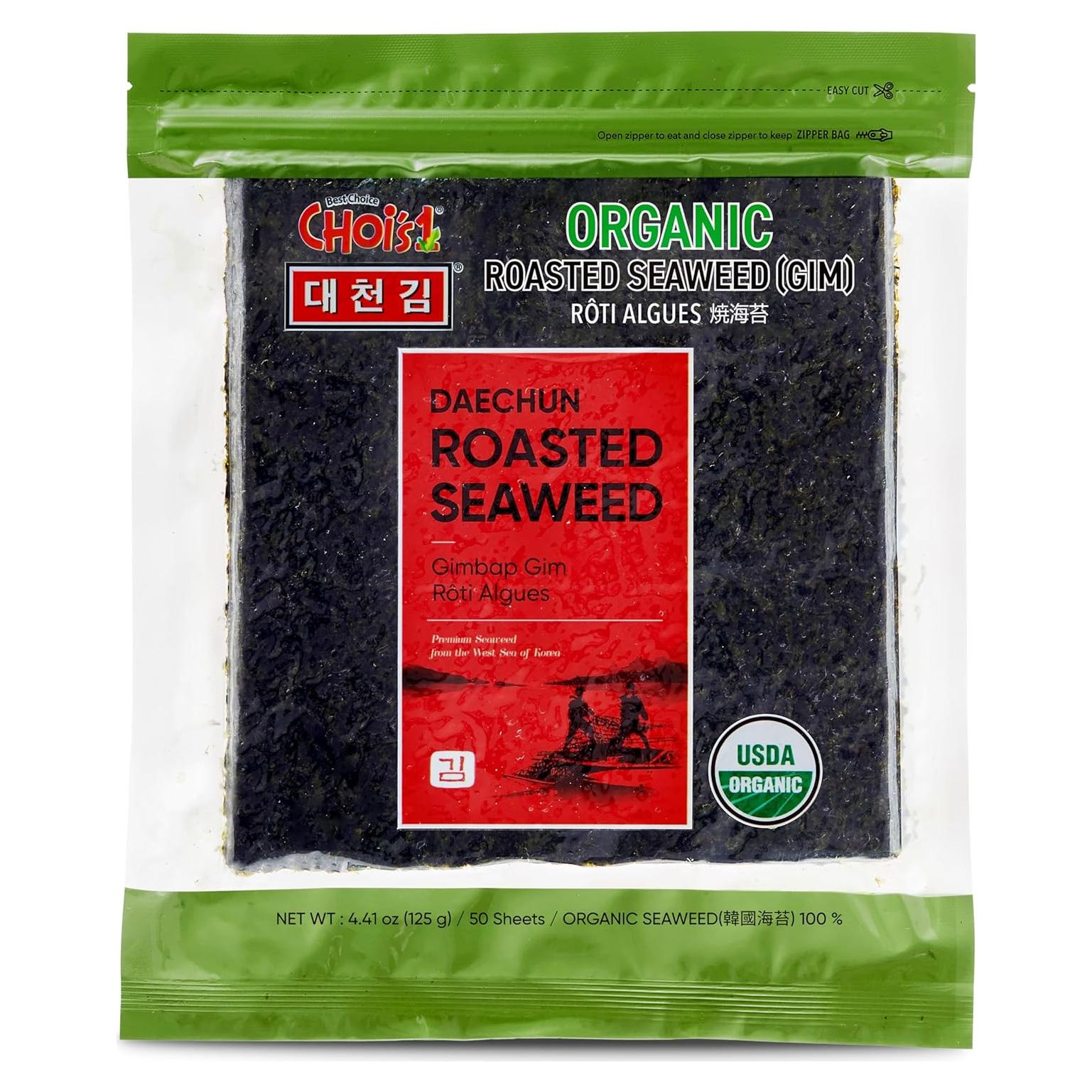 Alga Marina Tostada Orgánica CHOI's 50 Hojas 125g Vegana