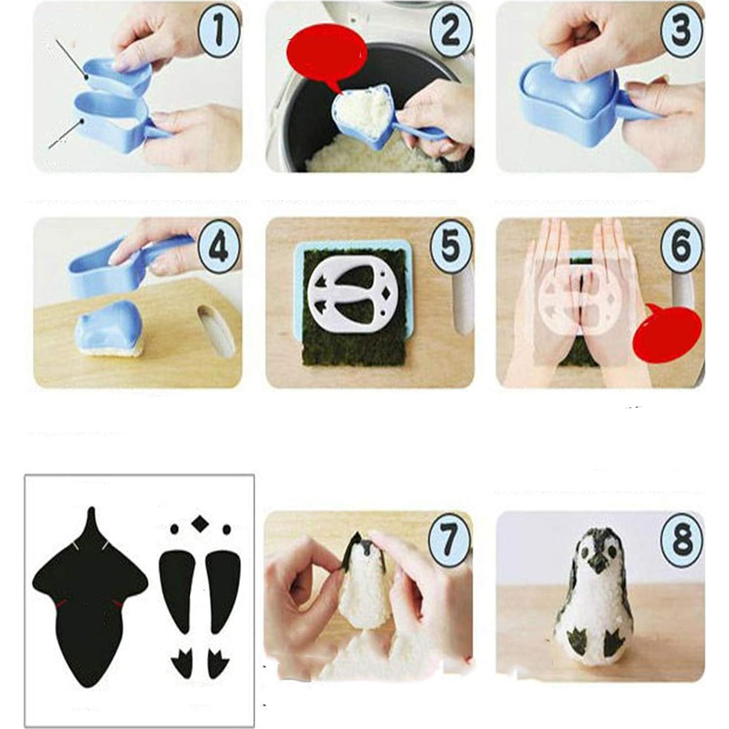 Kit de Hacer Sushi Fellibay - Moldes de Arroz y Cortadores