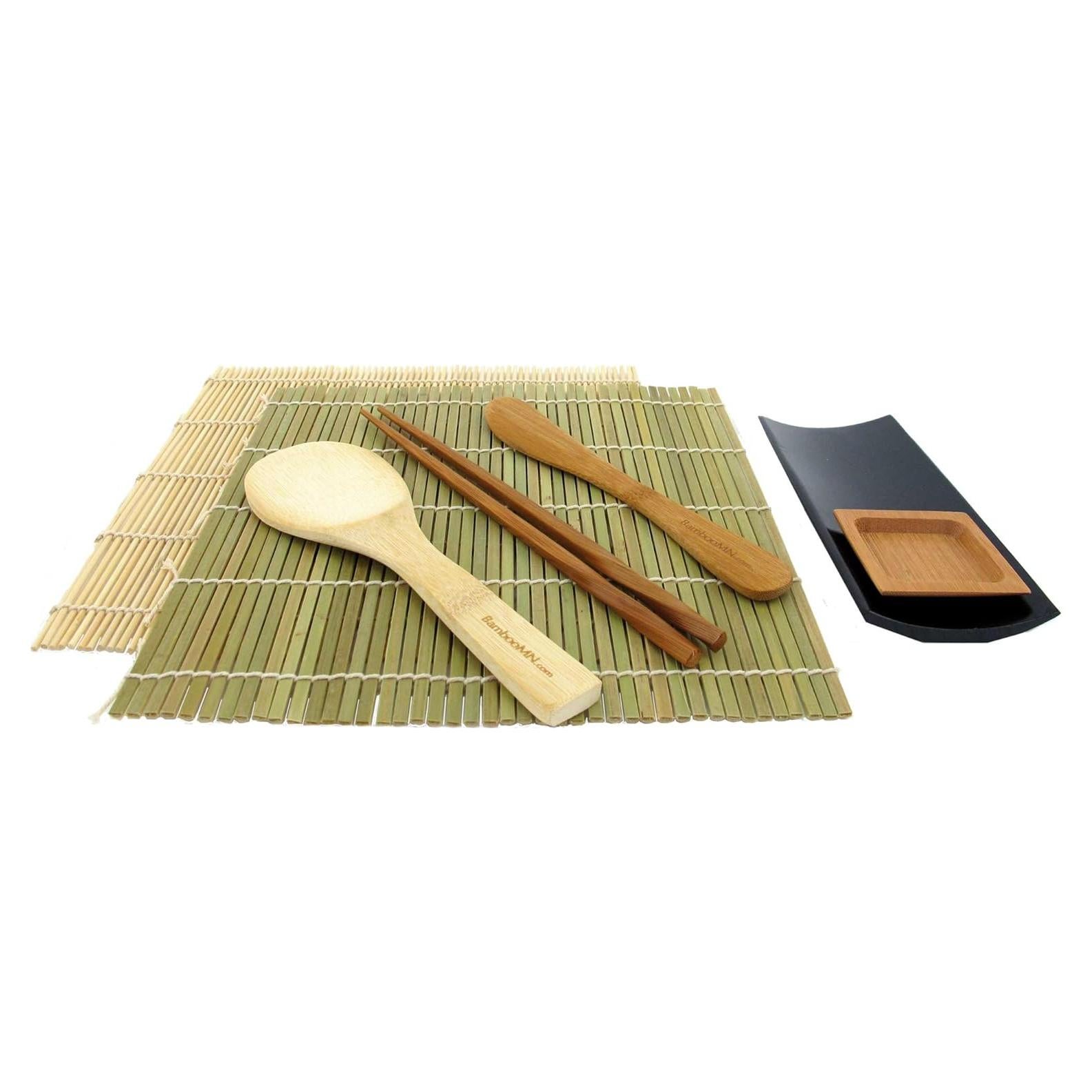 Kit de Hacer Sushi BambooMN - 2 Esteras, Paleta y Palillos