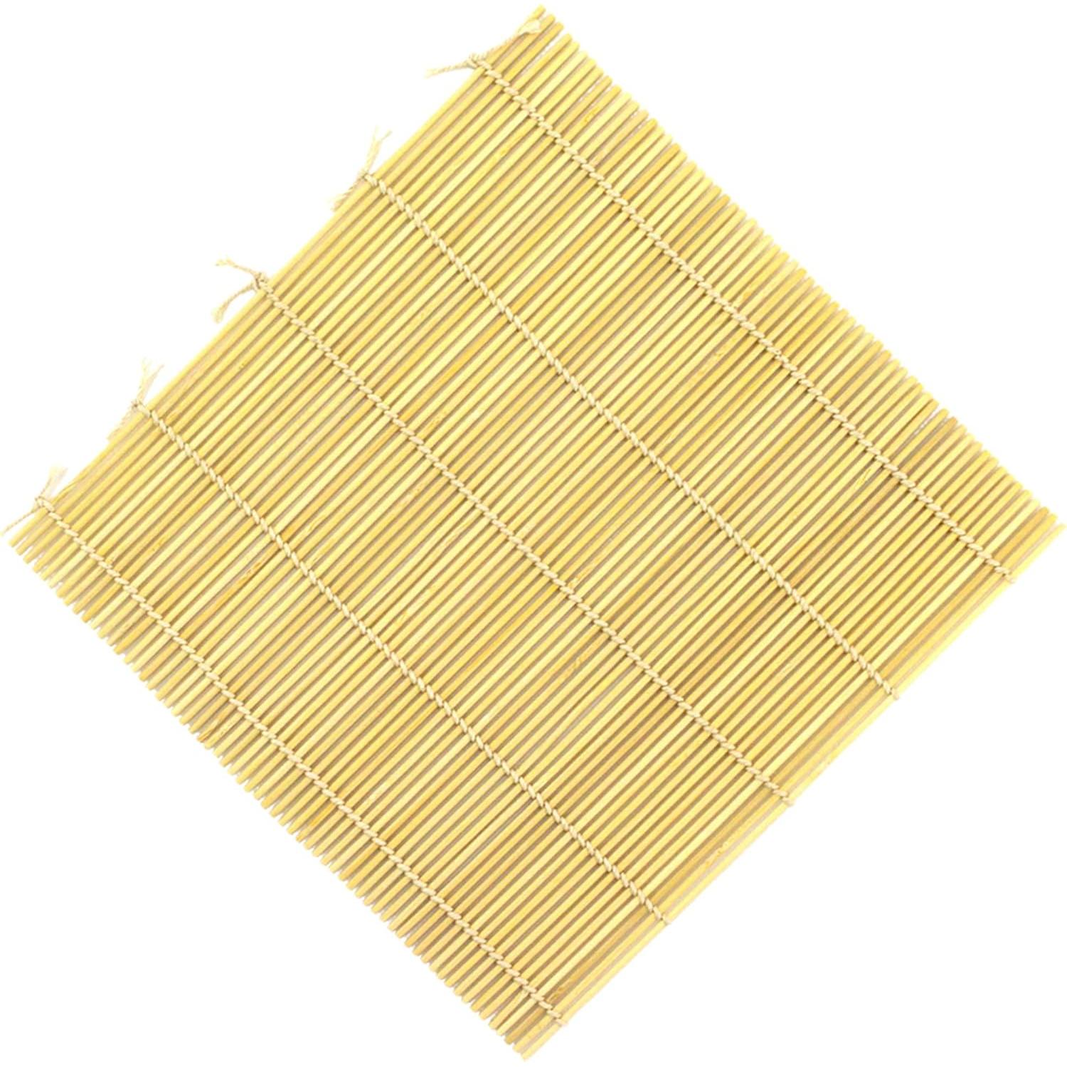 Set de 8 Esteras de Sushi de Bambú Natural BambooMN 24.1 cm