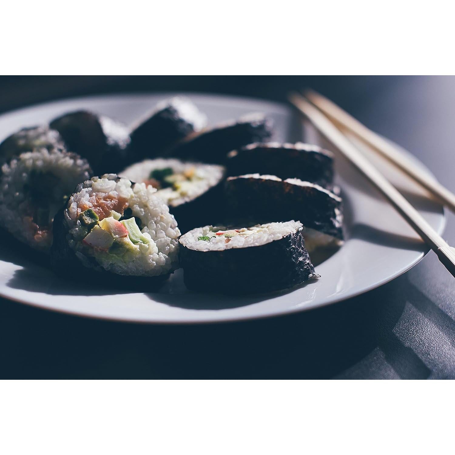 Set de 8 Esteras de Sushi de Bambú Natural BambooMN 24.1 cm