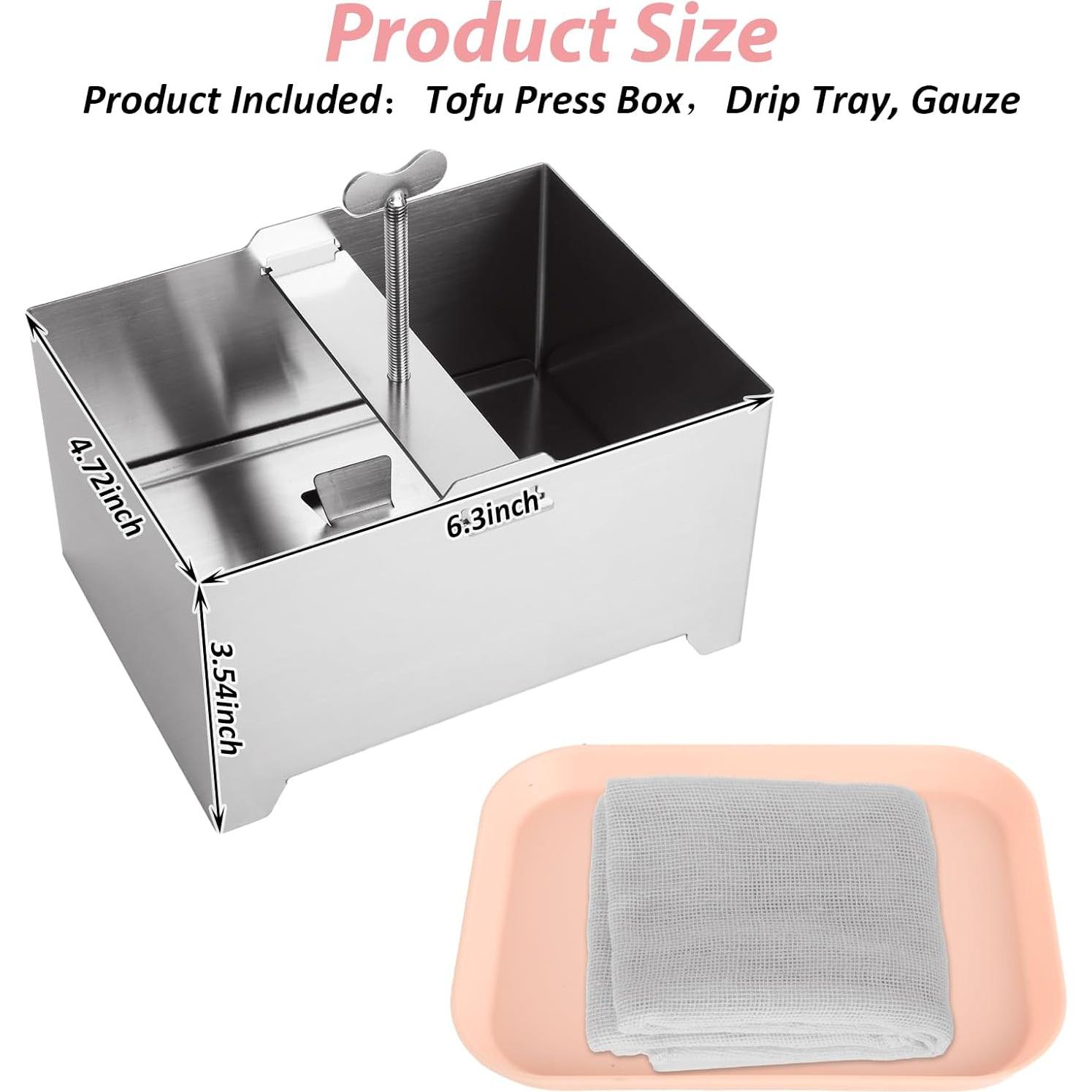 Prensa de Tofu Acero Inoxidable SHUESS con Bandeja de Goteo