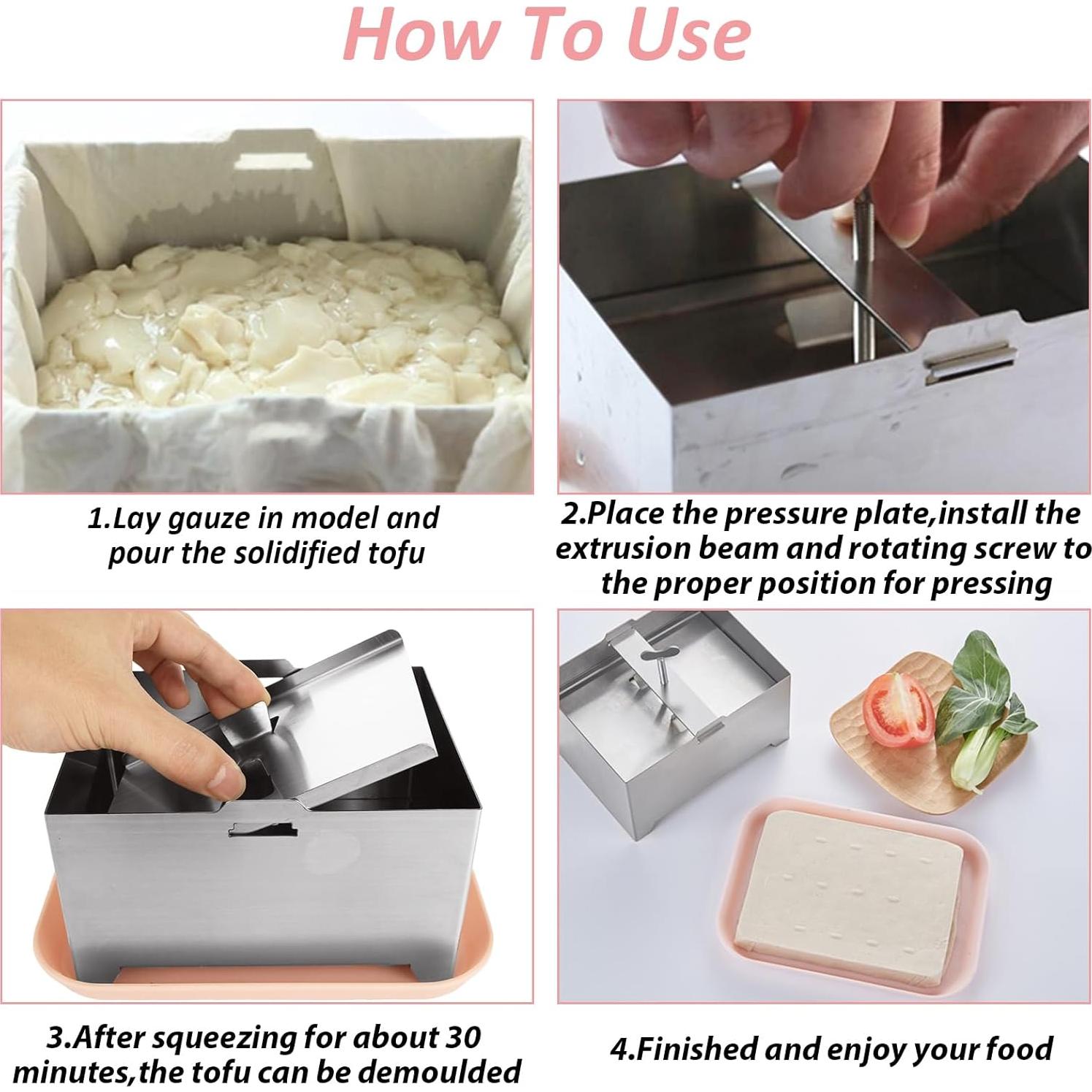 Prensa de Tofu Acero Inoxidable SHUESS con Bandeja de Goteo