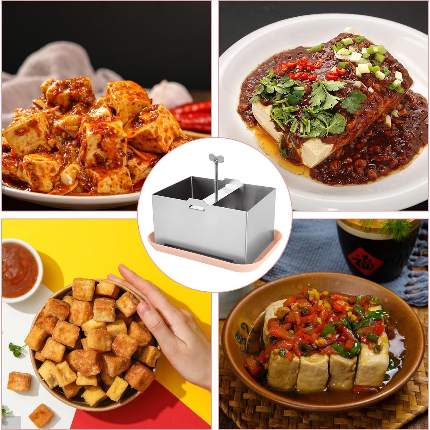 Prensa de Tofu Acero Inoxidable SHUESS con Bandeja de Goteo