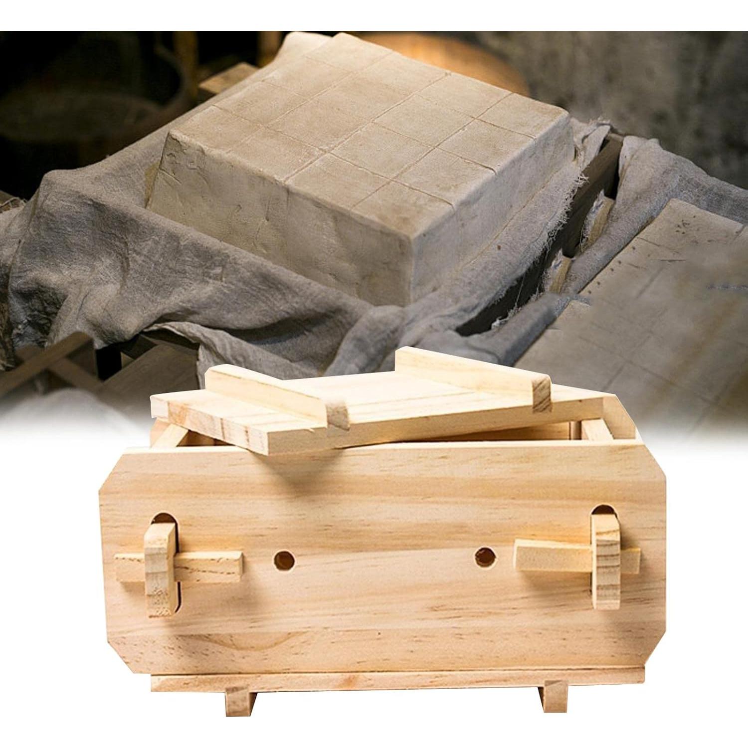 Prensa de Tofu de Madera Leefasy 16x12.5x9 cm para Casa