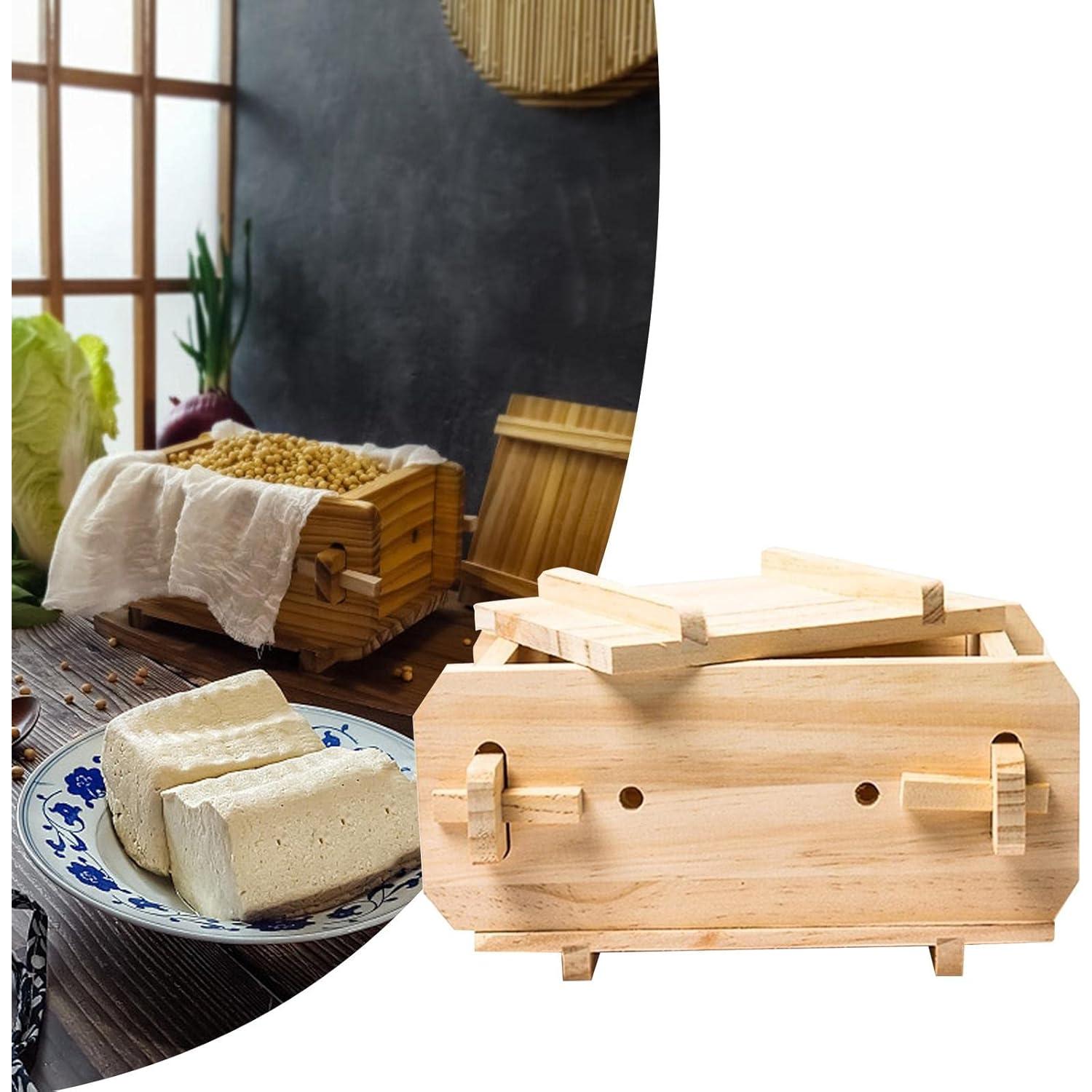 Prensa de Tofu de Madera Leefasy 16x12.5x9 cm para Casa