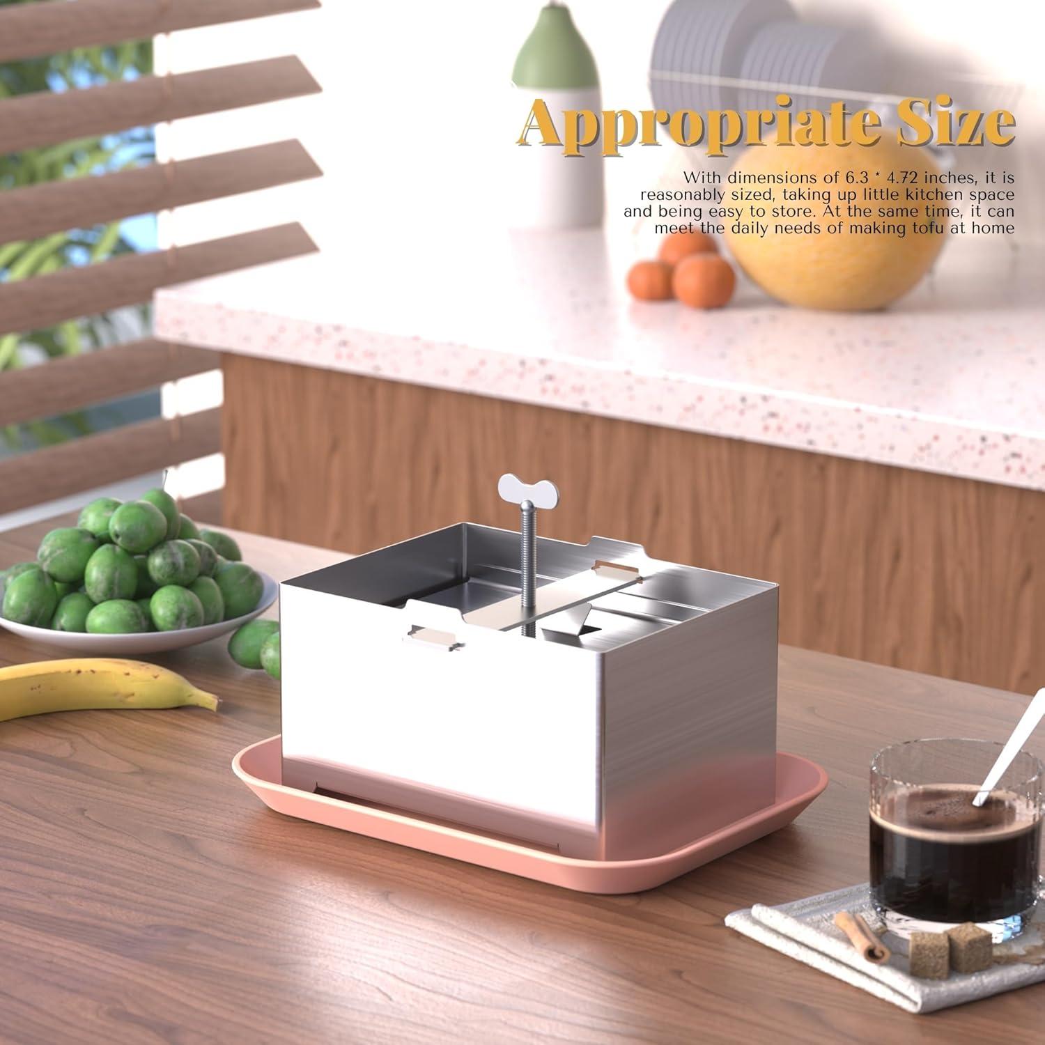 Prensa de Tofu KZU de Acero Inoxidable 16x12 cm Apta Lavavajillas