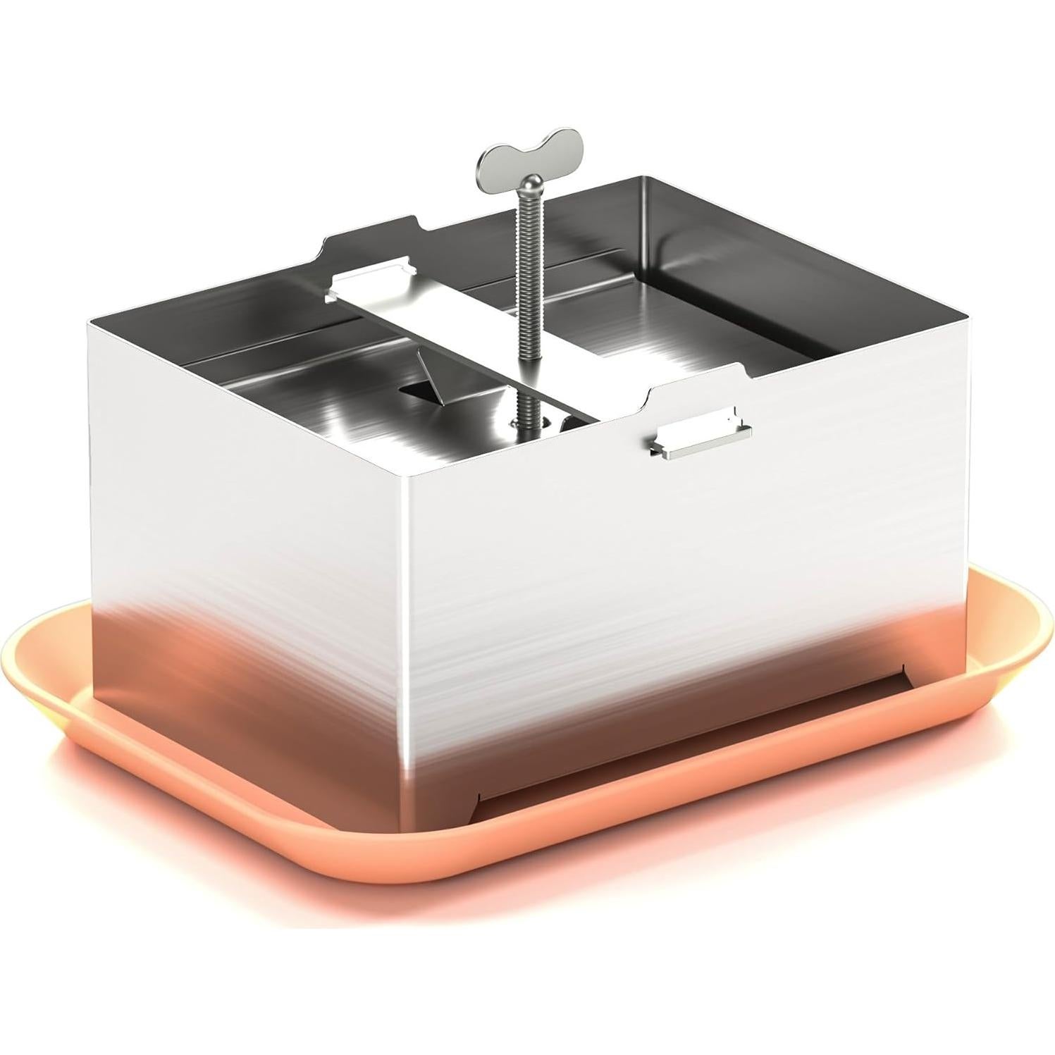 Prensa de Tofu KZU de Acero Inoxidable 16x12 cm Apta Lavavajillas