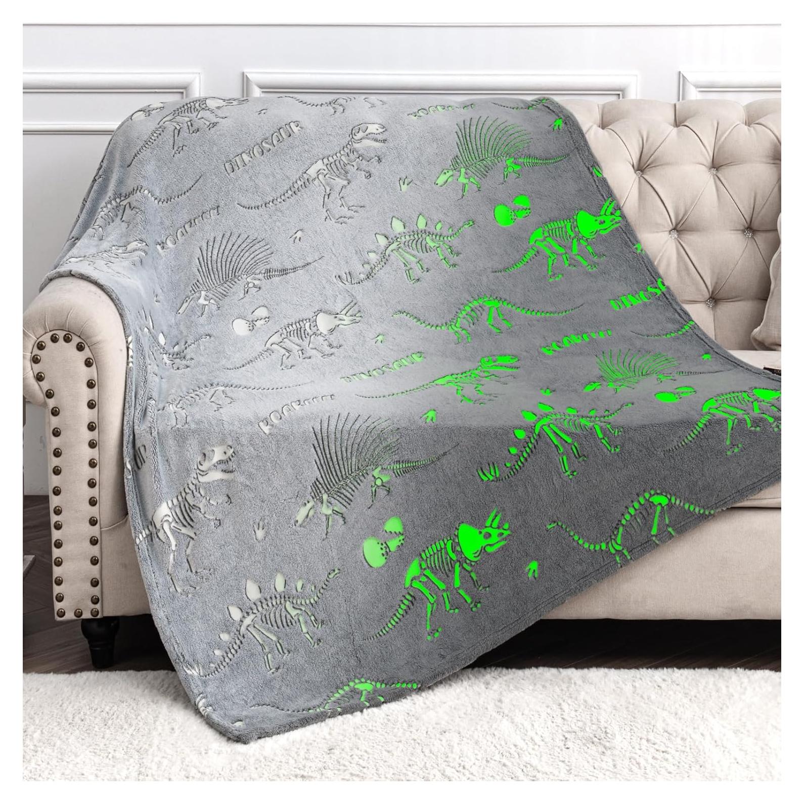 Manta de Dinosaurio Brillante Levens 127x152 cm para Niños