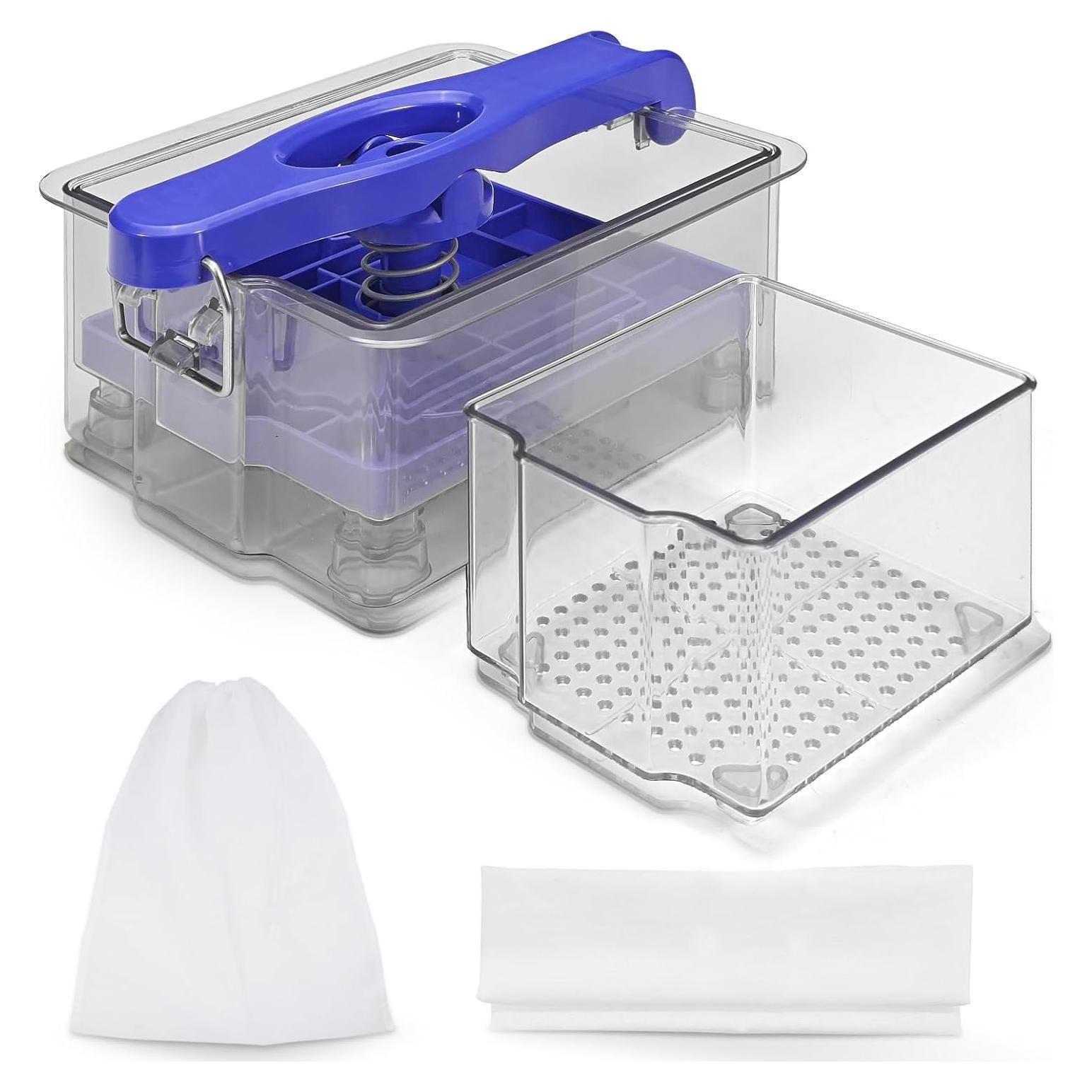 Prensa de Tofu SNOMEL Ajustable con 2 Tamaños y Paño de Queso