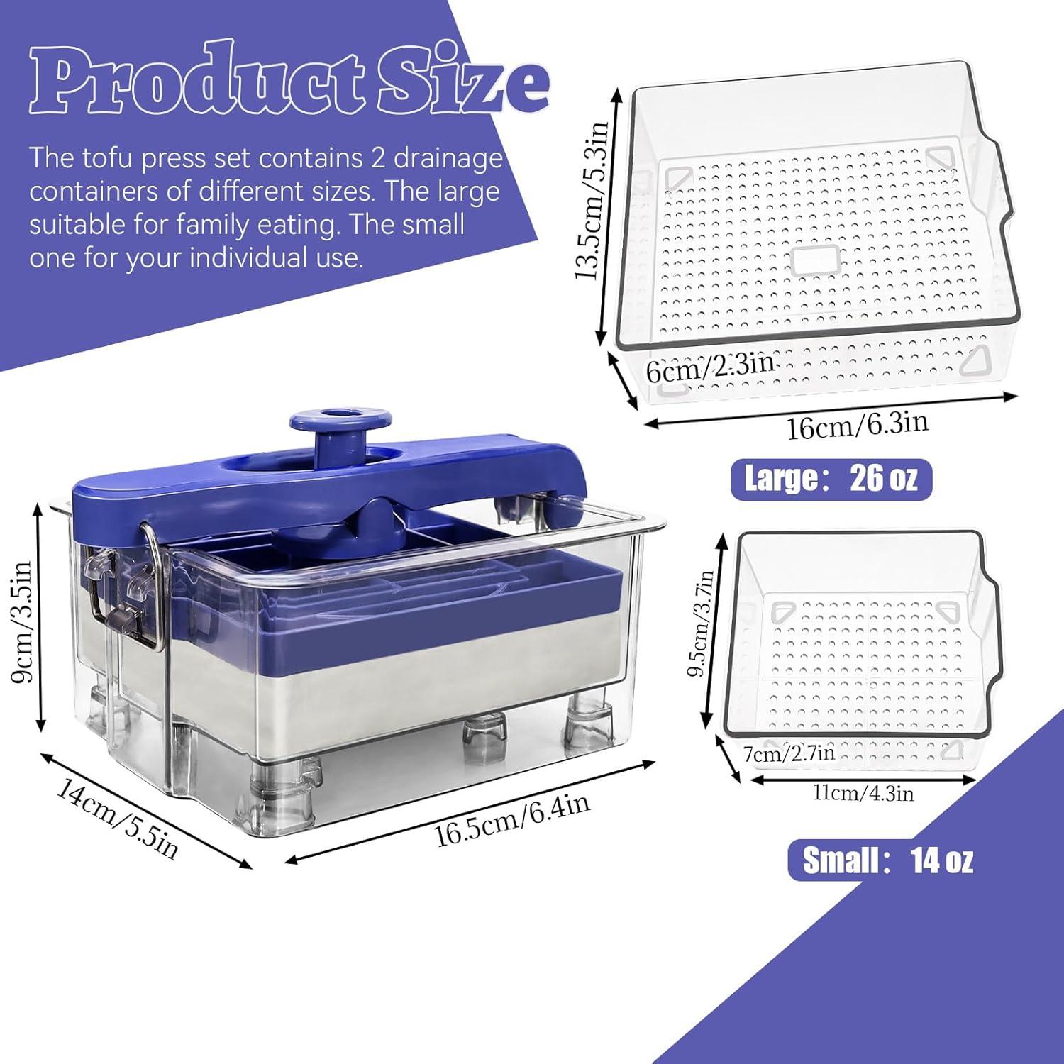 Prensa de Tofu SNOMEL Ajustable con 2 Tamaños y Paño de Queso