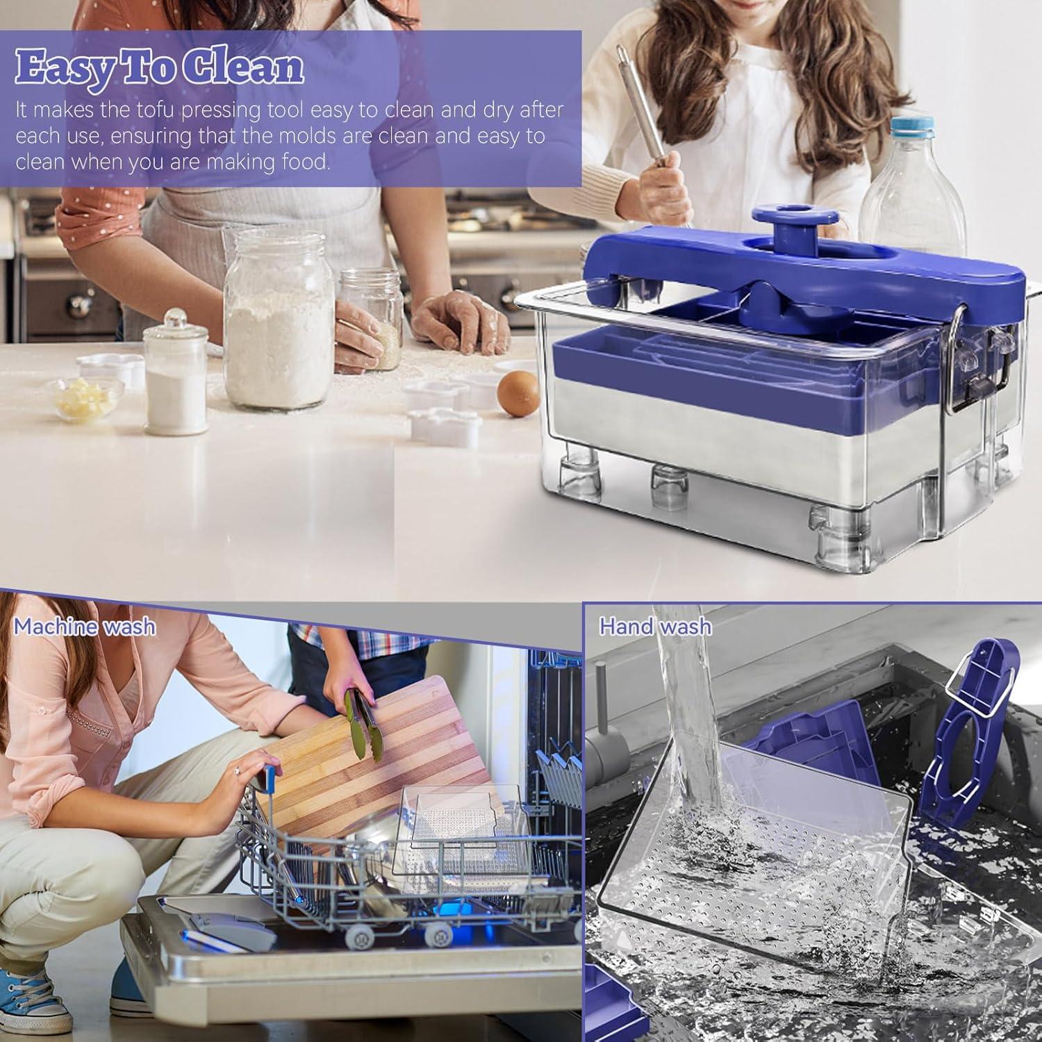 Prensa de Tofu SNOMEL Ajustable con 2 Tamaños y Paño de Queso