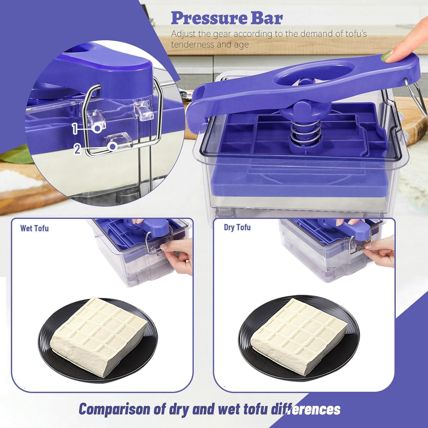 Prensa de Tofu SNOMEL Ajustable con 2 Tamaños y Paño de Queso