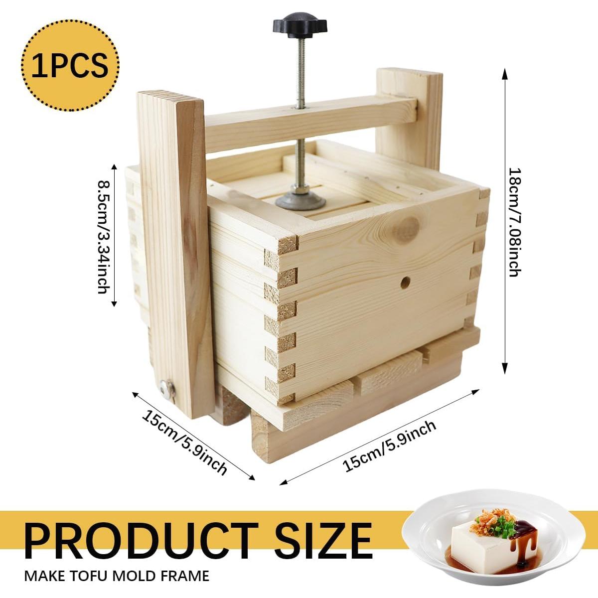 Molde para Hacer Tofu DOERDO de Madera 15x15x18cm