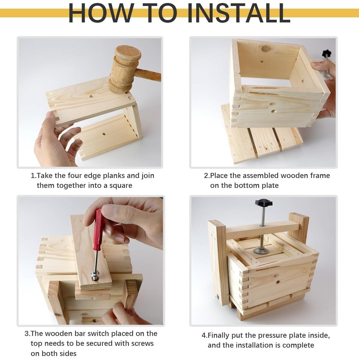 Molde para Hacer Tofu DOERDO de Madera 15x15x18cm