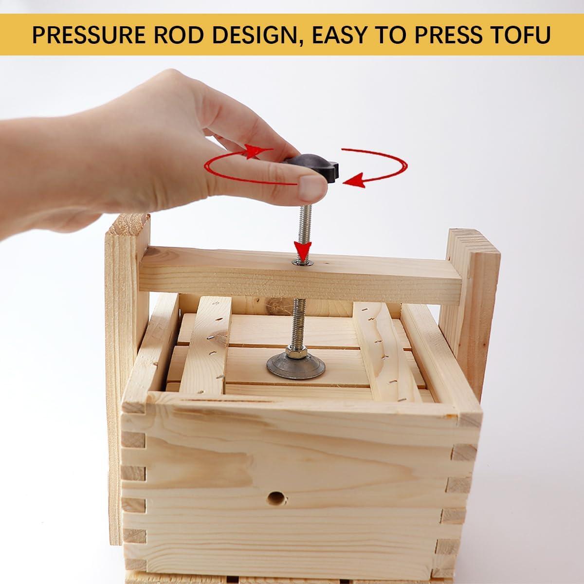 Molde para Hacer Tofu DOERDO de Madera 15x15x18cm