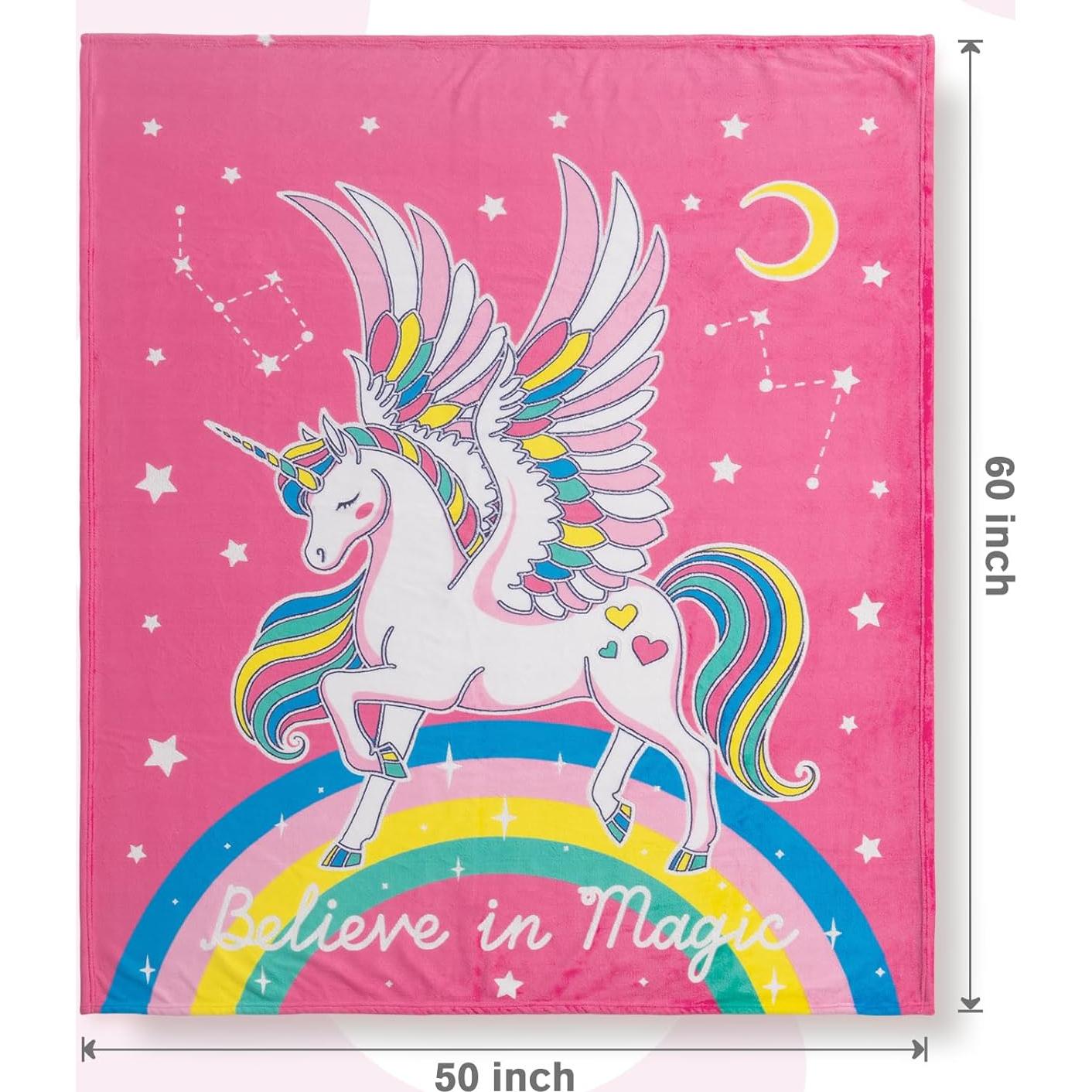 Manta de Unicornio Levens que Brilla en la Oscuridad 127x152 cm