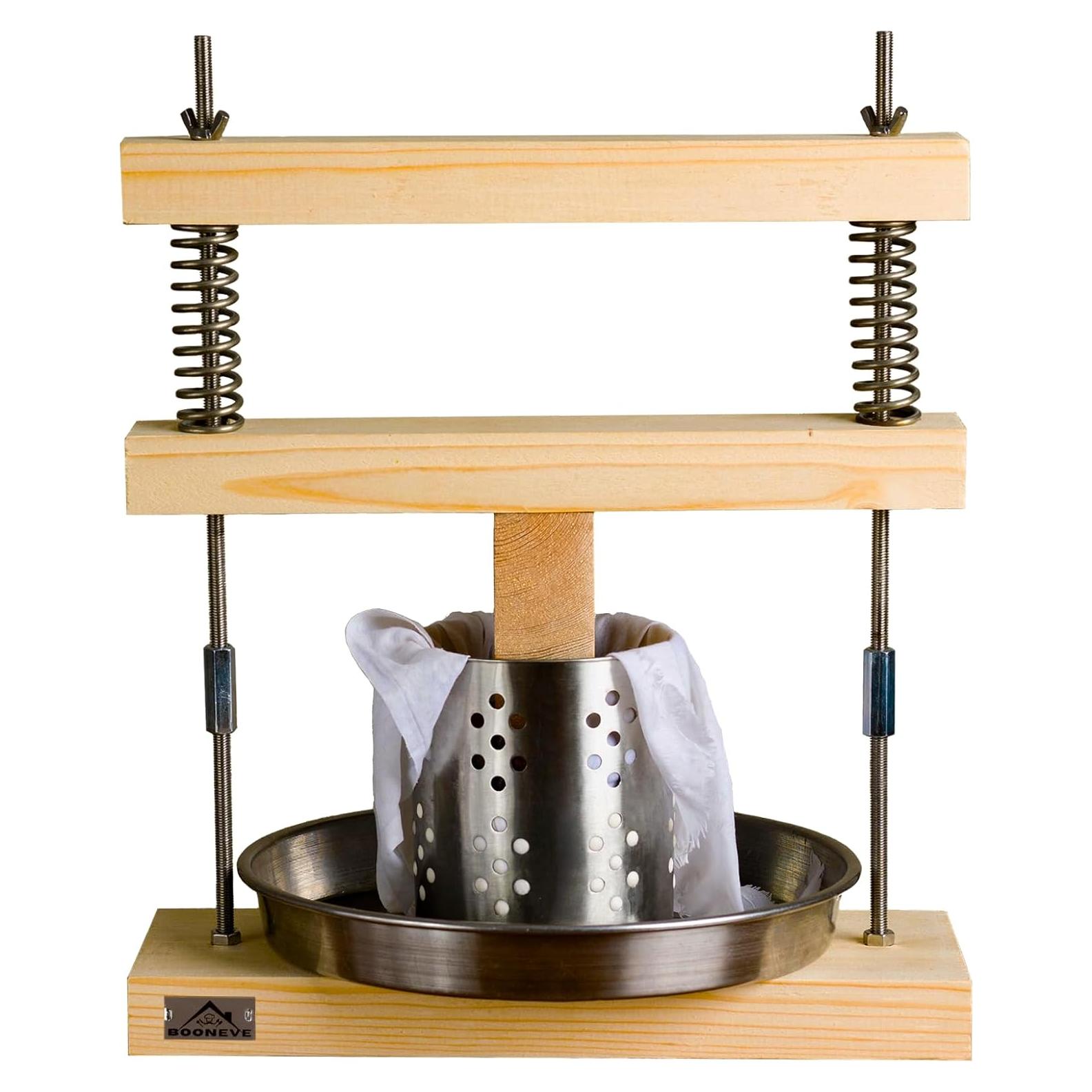 Prensa de Queso y Tofu Booneve de Madera, 95 kg de Presión