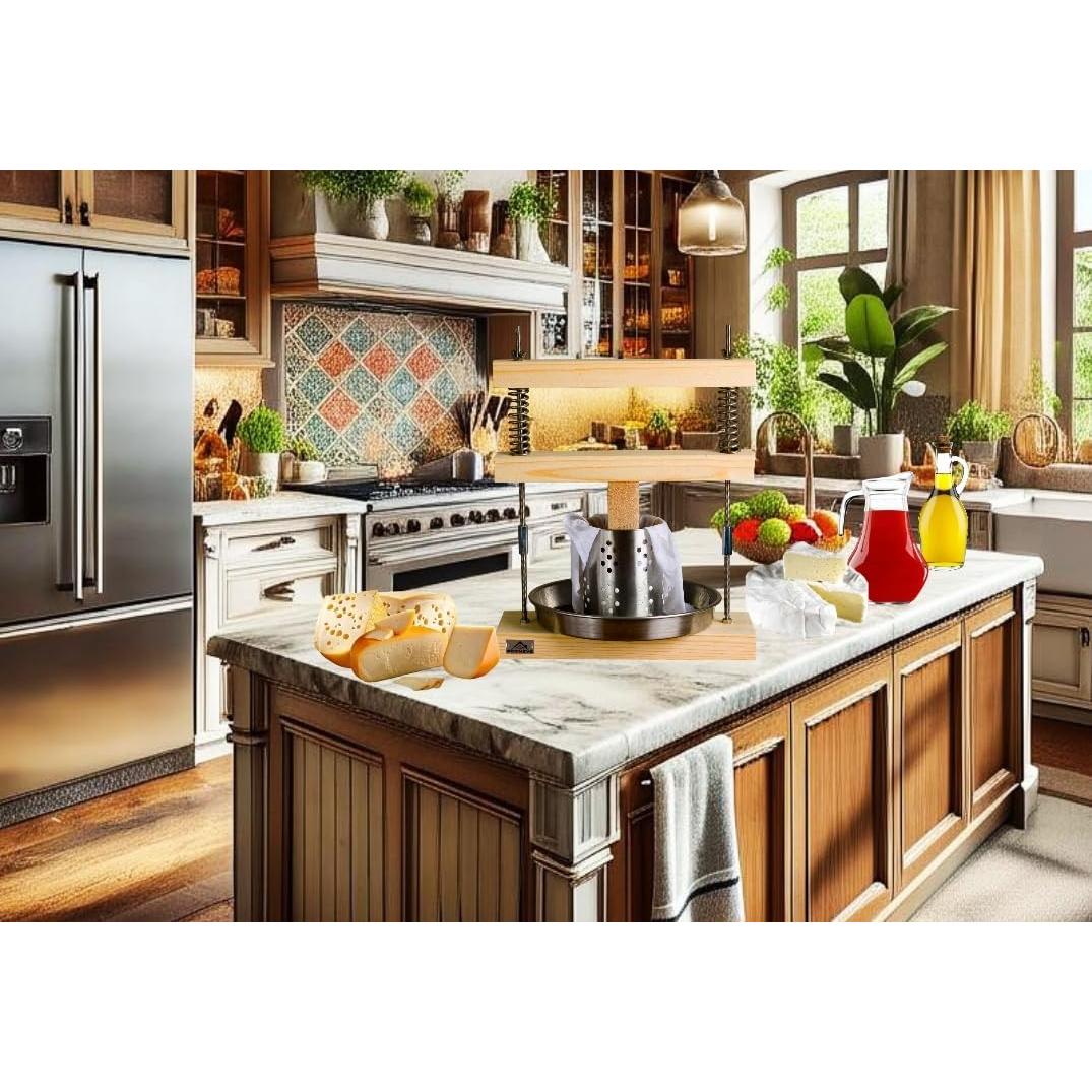 Prensa de Queso y Tofu Booneve de Madera, 95 kg de Presión