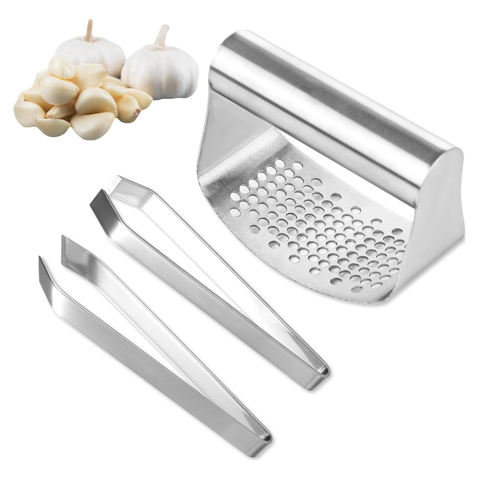 Juego de Prensa y Pelador de Ajo Acero Inoxidable Lasuroa