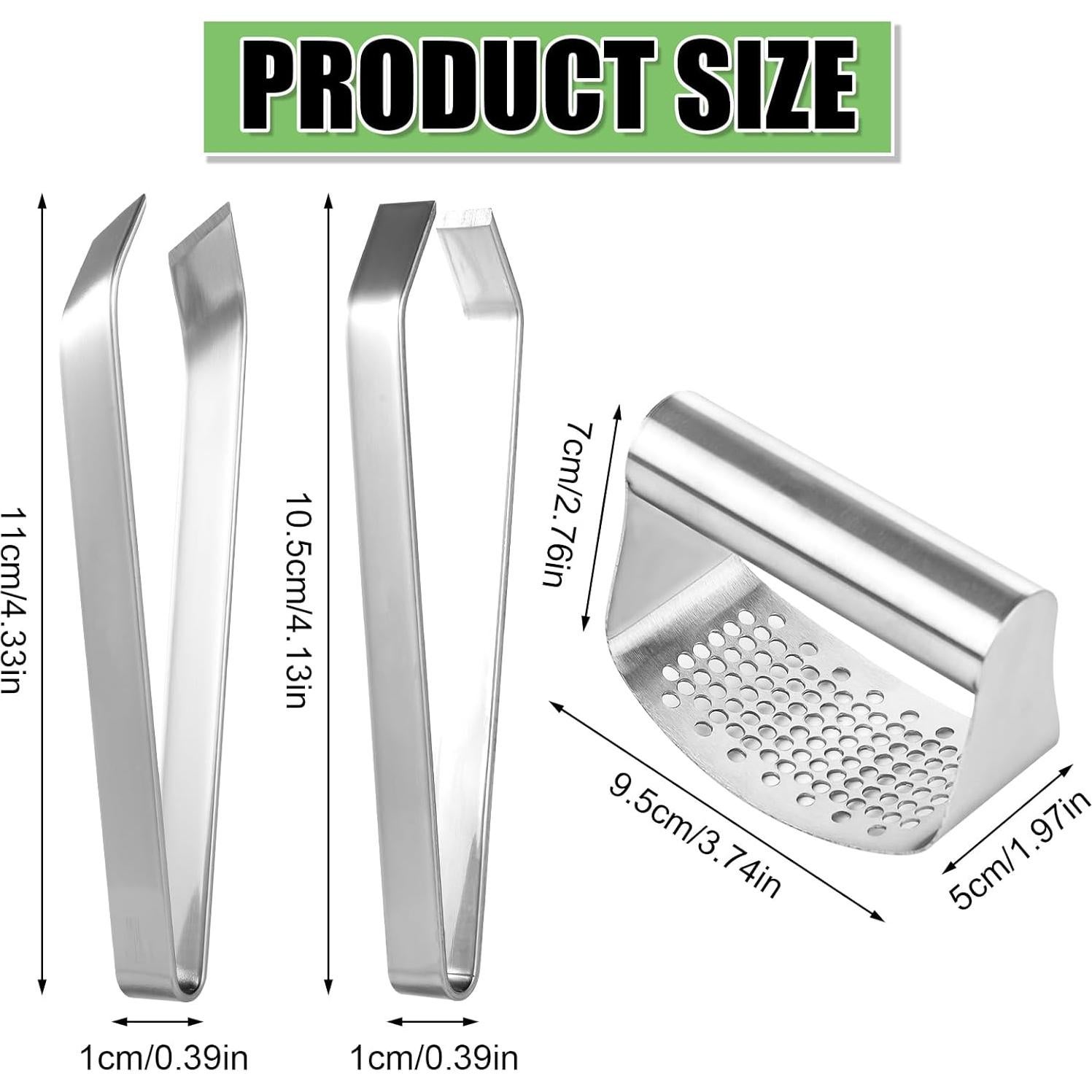 Juego de Prensa y Pelador de Ajo Acero Inoxidable Lasuroa