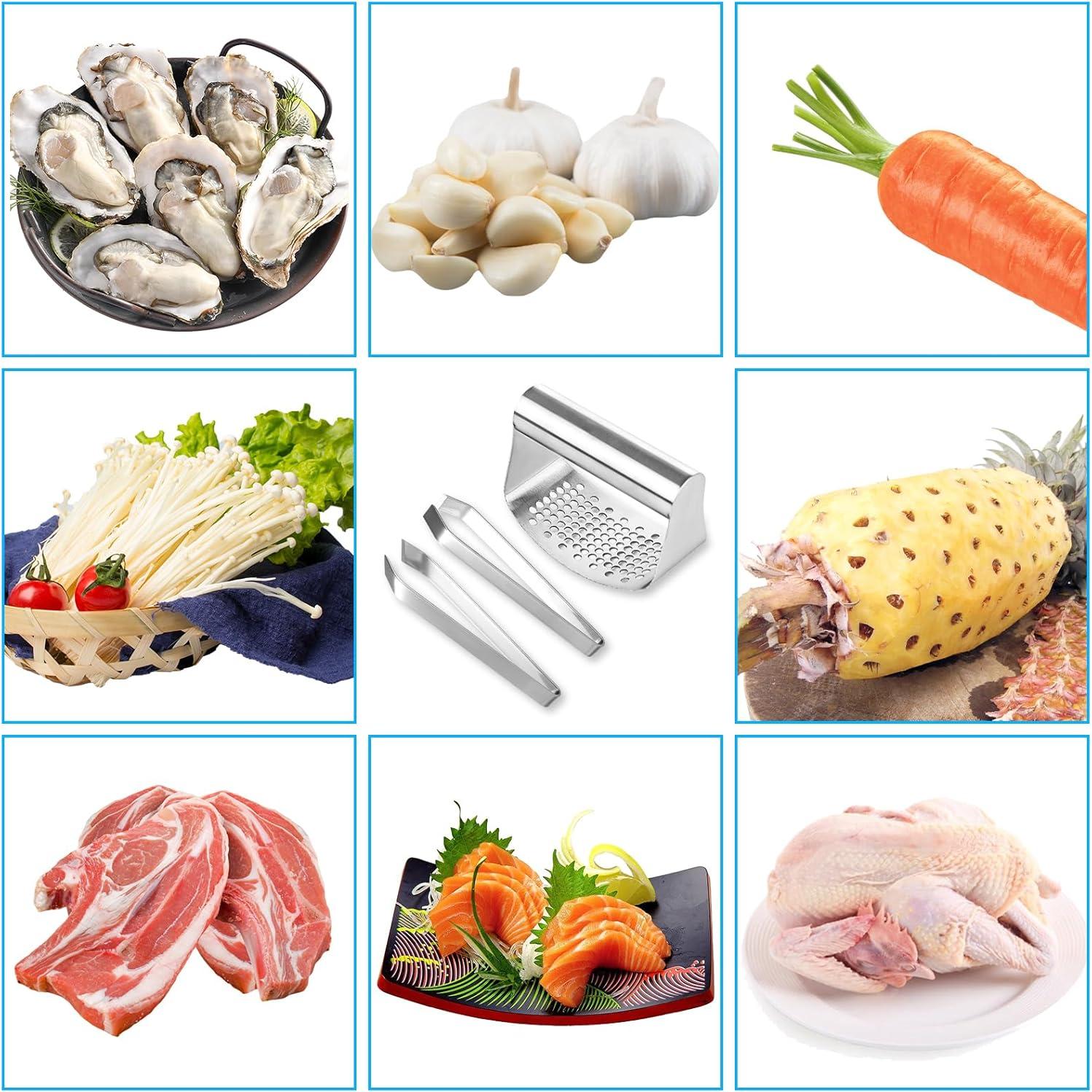 Juego de Prensa y Pelador de Ajo Acero Inoxidable Lasuroa