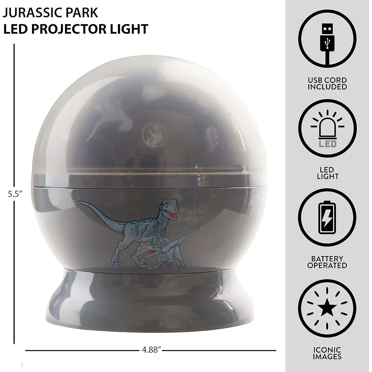 Lámpara Proyector LED Inalámbrica Idea Nuova Jurassic World 13.97cm