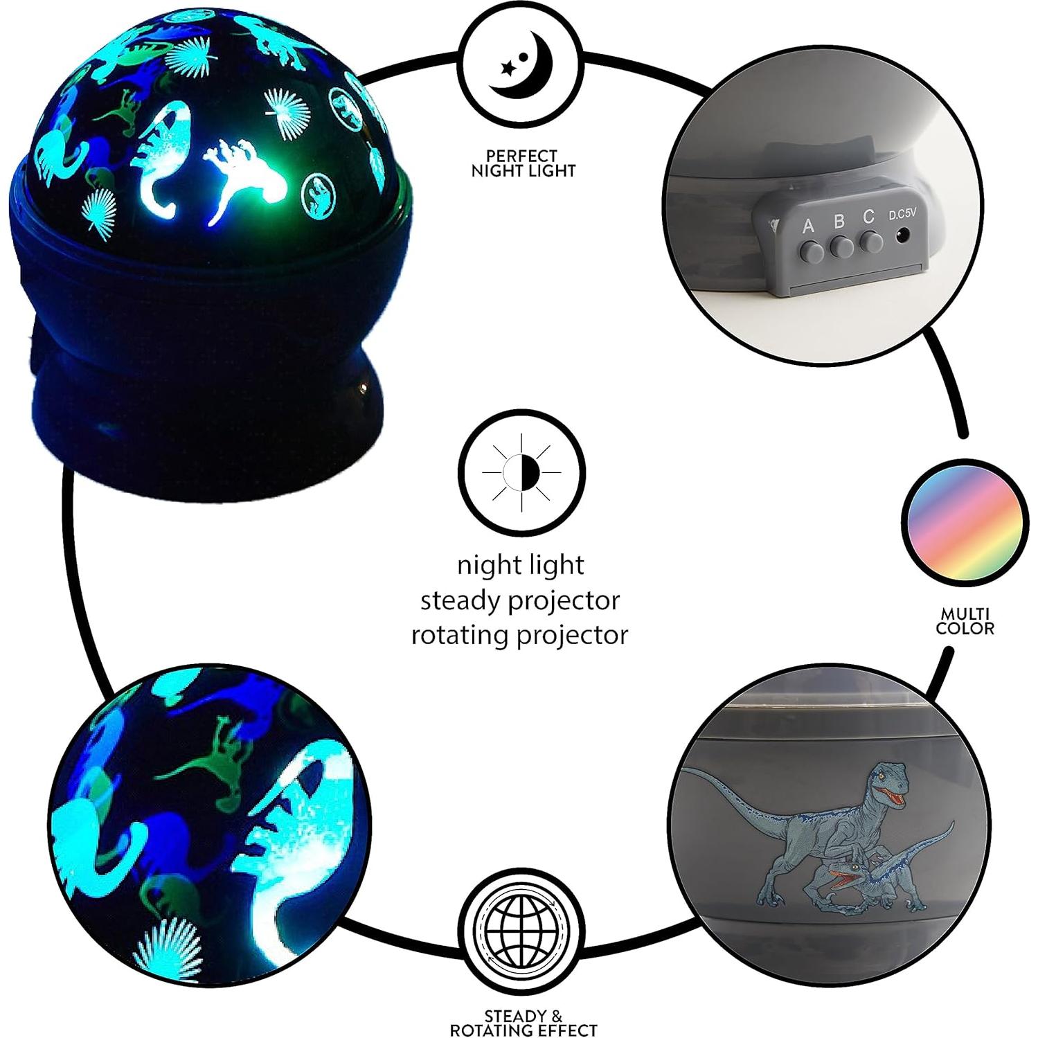 Lámpara Proyector LED Inalámbrica Idea Nuova Jurassic World 13.97cm