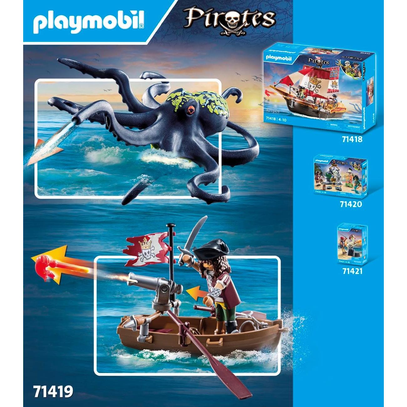 Playmobil Piratas Batalla Pulpo Gigante 44 Piezas