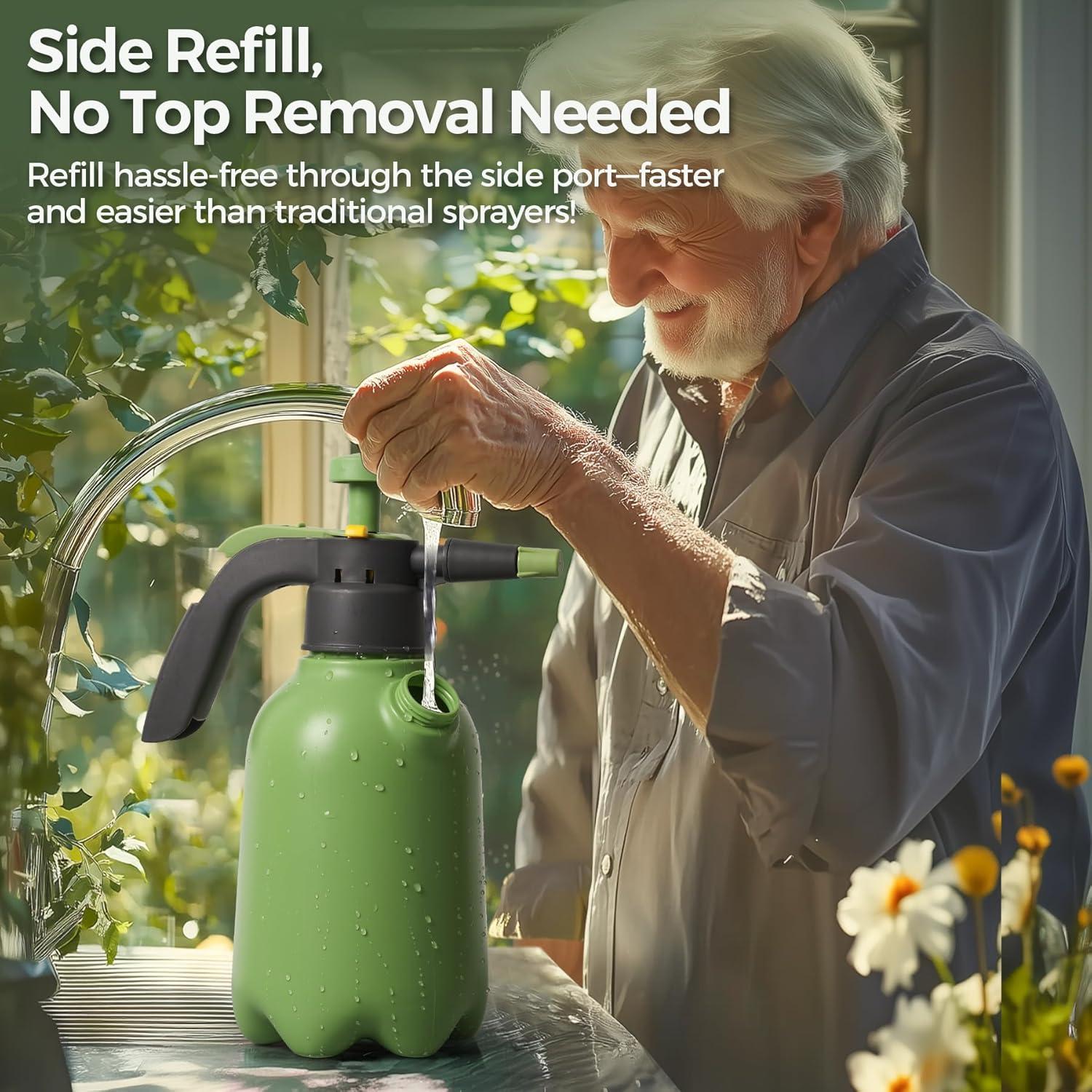 Pulverizador de Mano T4U 2L con Boquillas Ajustables y Válvula de Seguridad