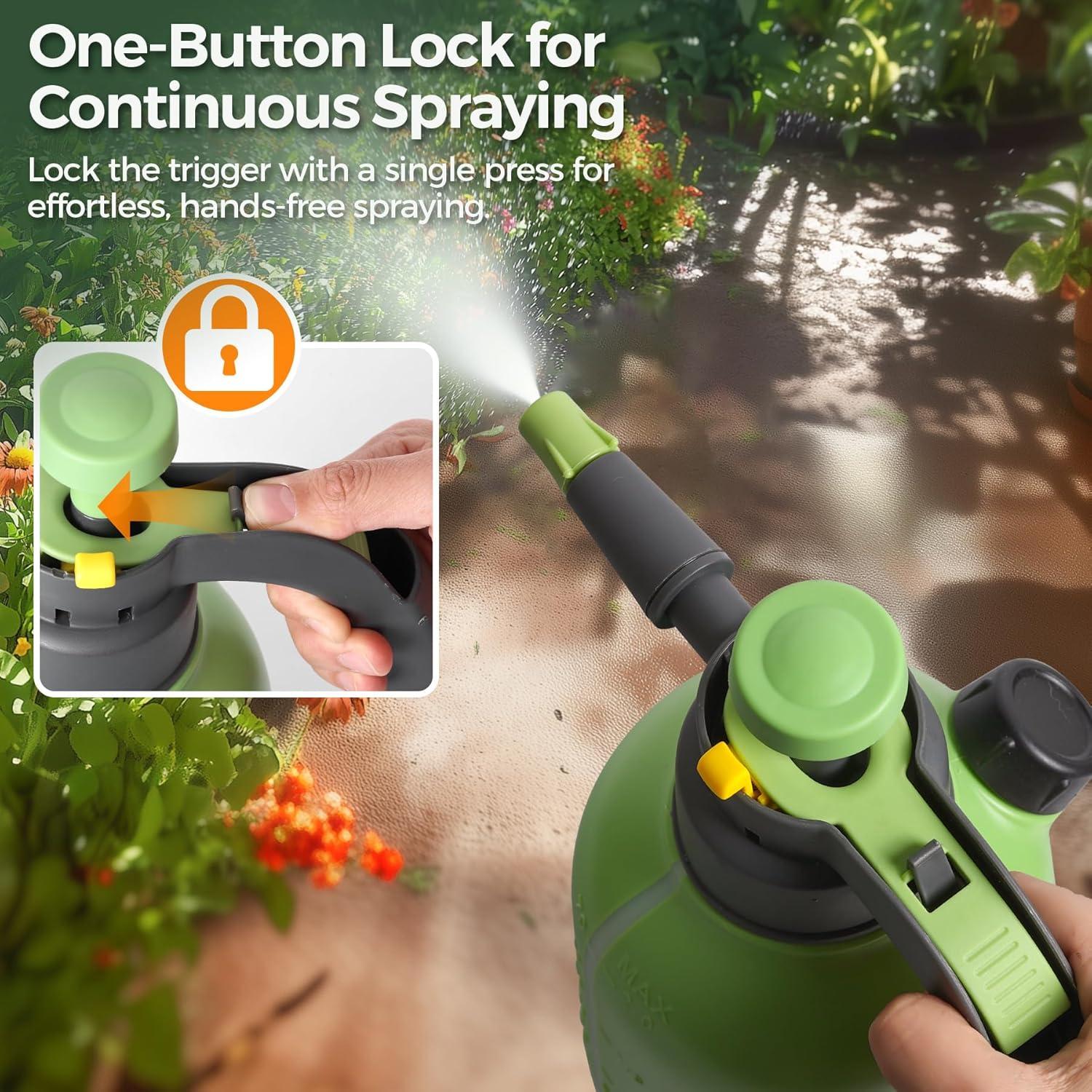 Pulverizador de Mano T4U 2L con Boquillas Ajustables y Válvula de Seguridad