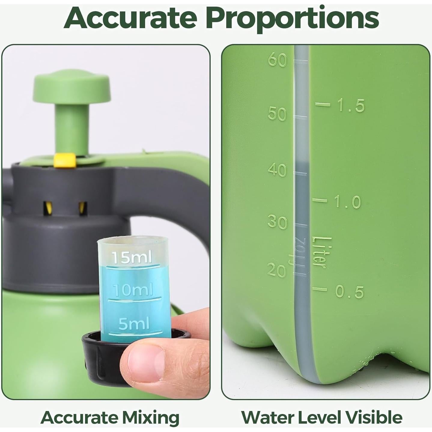 Pulverizador de Mano T4U 2L con Boquillas Ajustables y Válvula de Seguridad