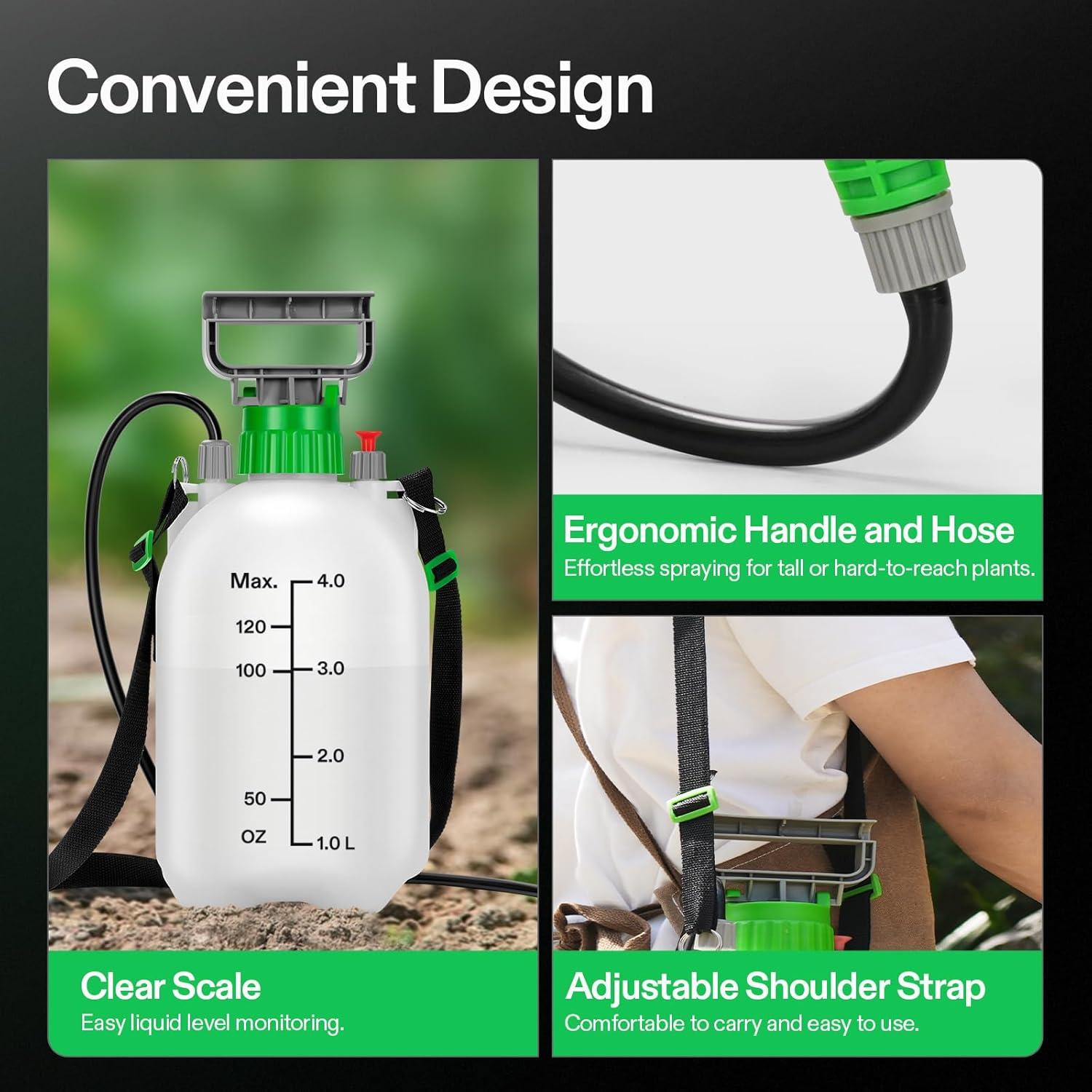 Pulverizador de Bomba VIVOSUN 1 Galón 3 Boquillas 127 cm