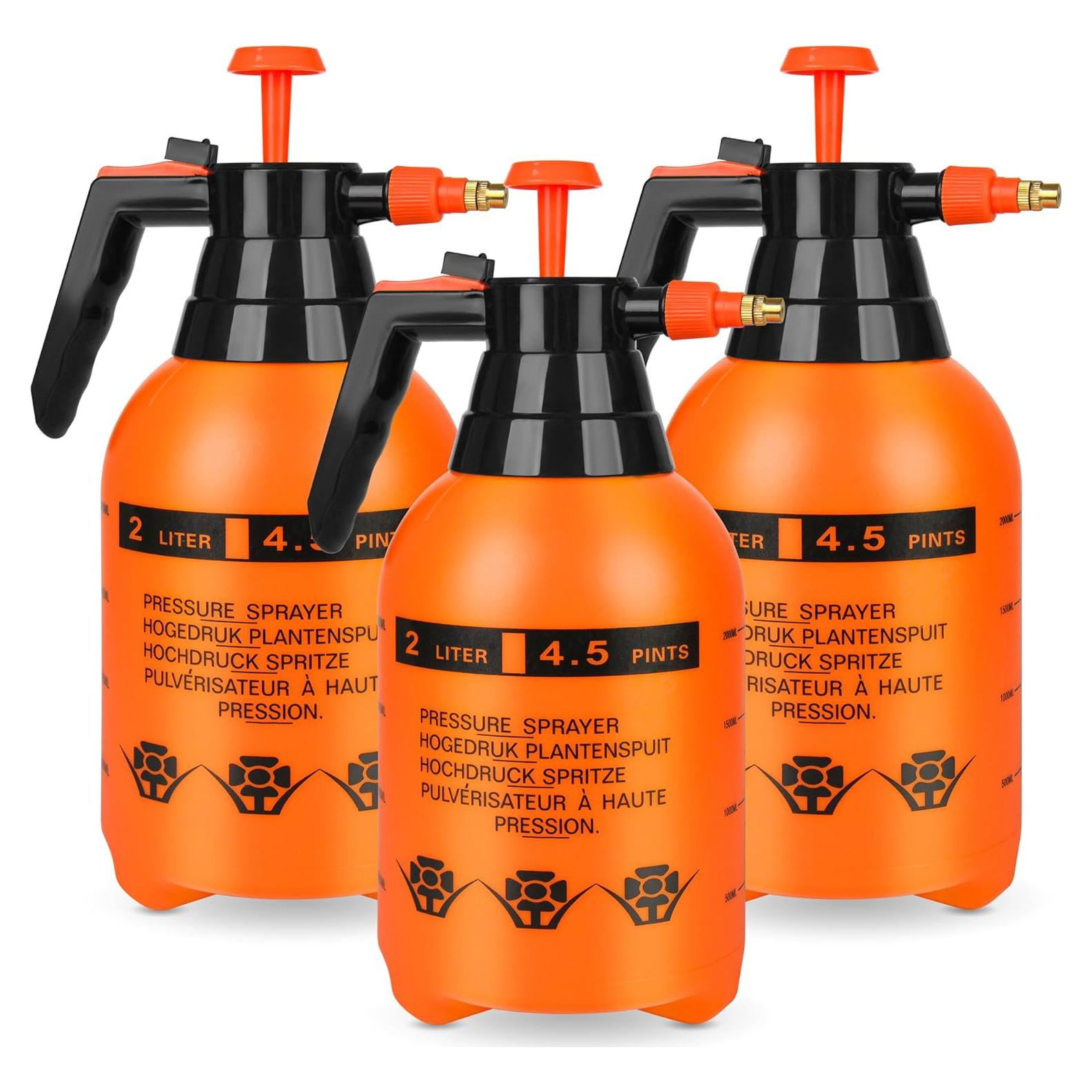 3 Pulverizadores de Mano TREEHAC 2L Naranja Ajustable