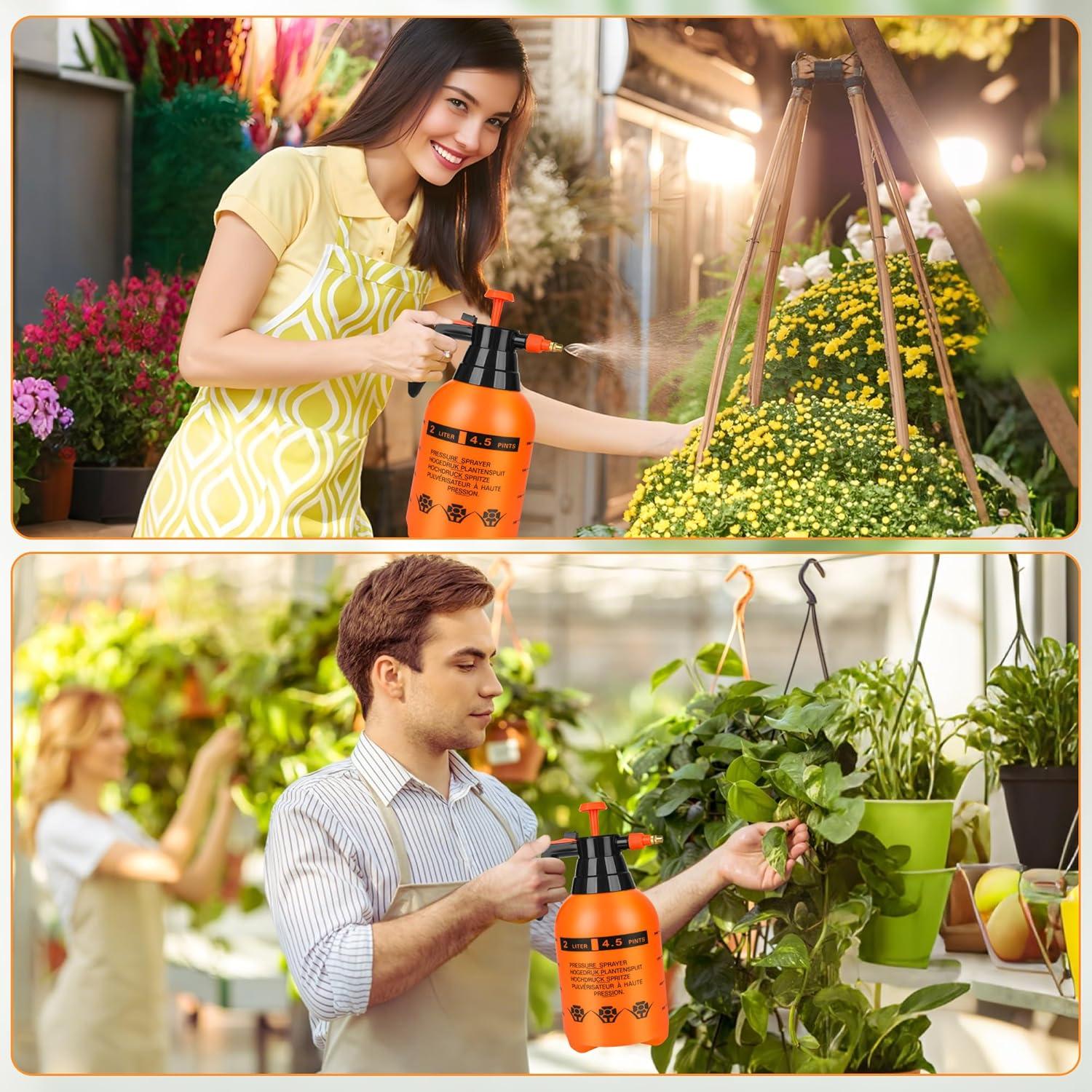 3 Pulverizadores de Mano TREEHAC 2L Naranja Ajustable