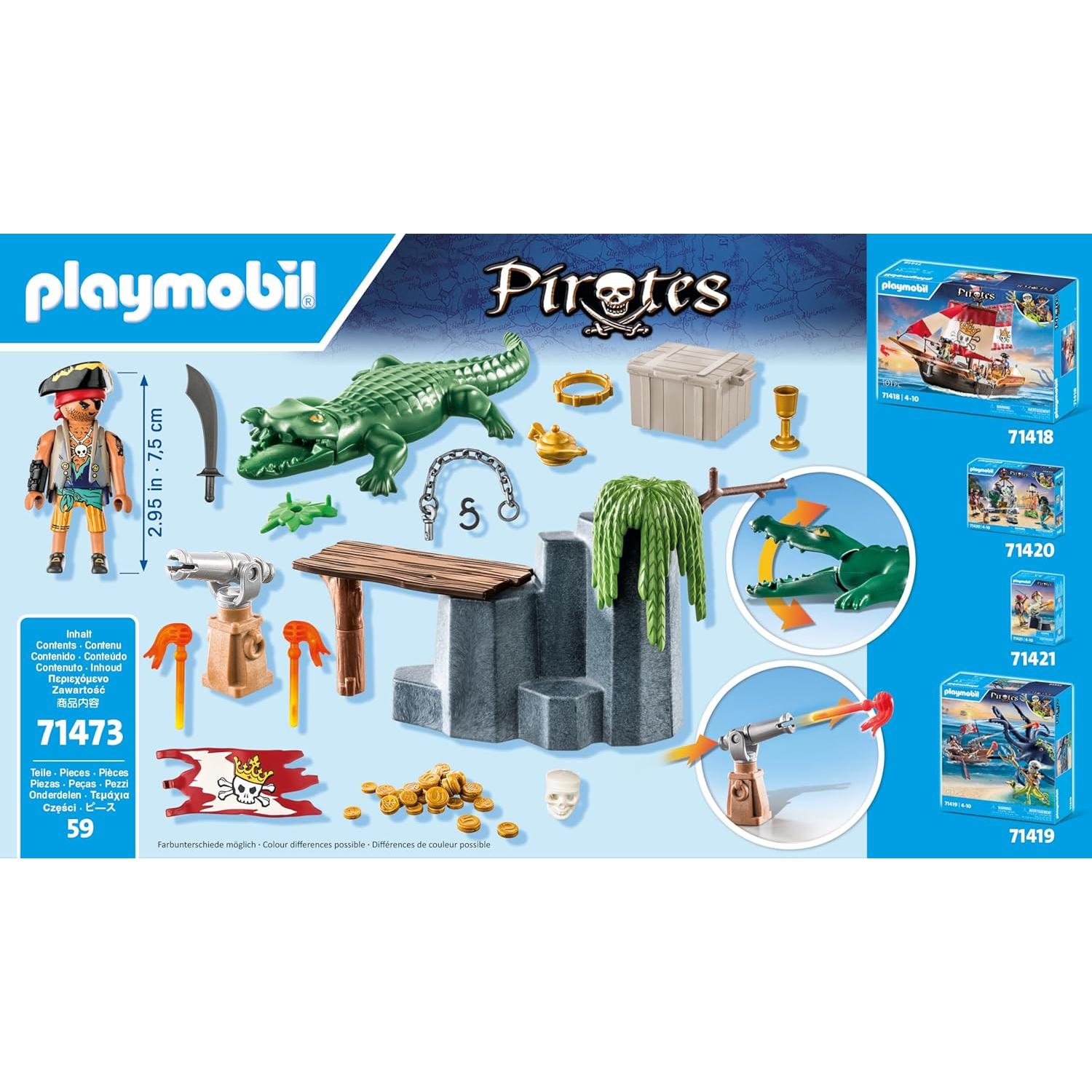 PLAYMOBIL Paquete Inicial Pirata con Cocodrilo 4 Años