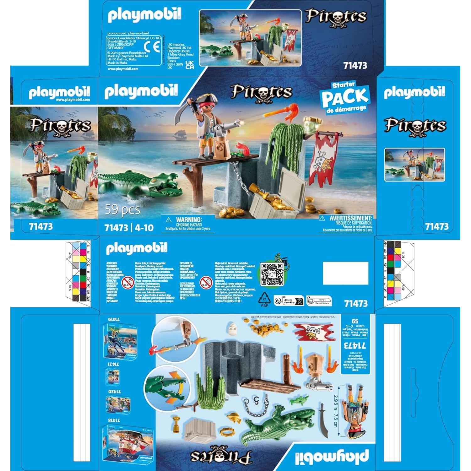 PLAYMOBIL Paquete Inicial Pirata con Cocodrilo 4 Años