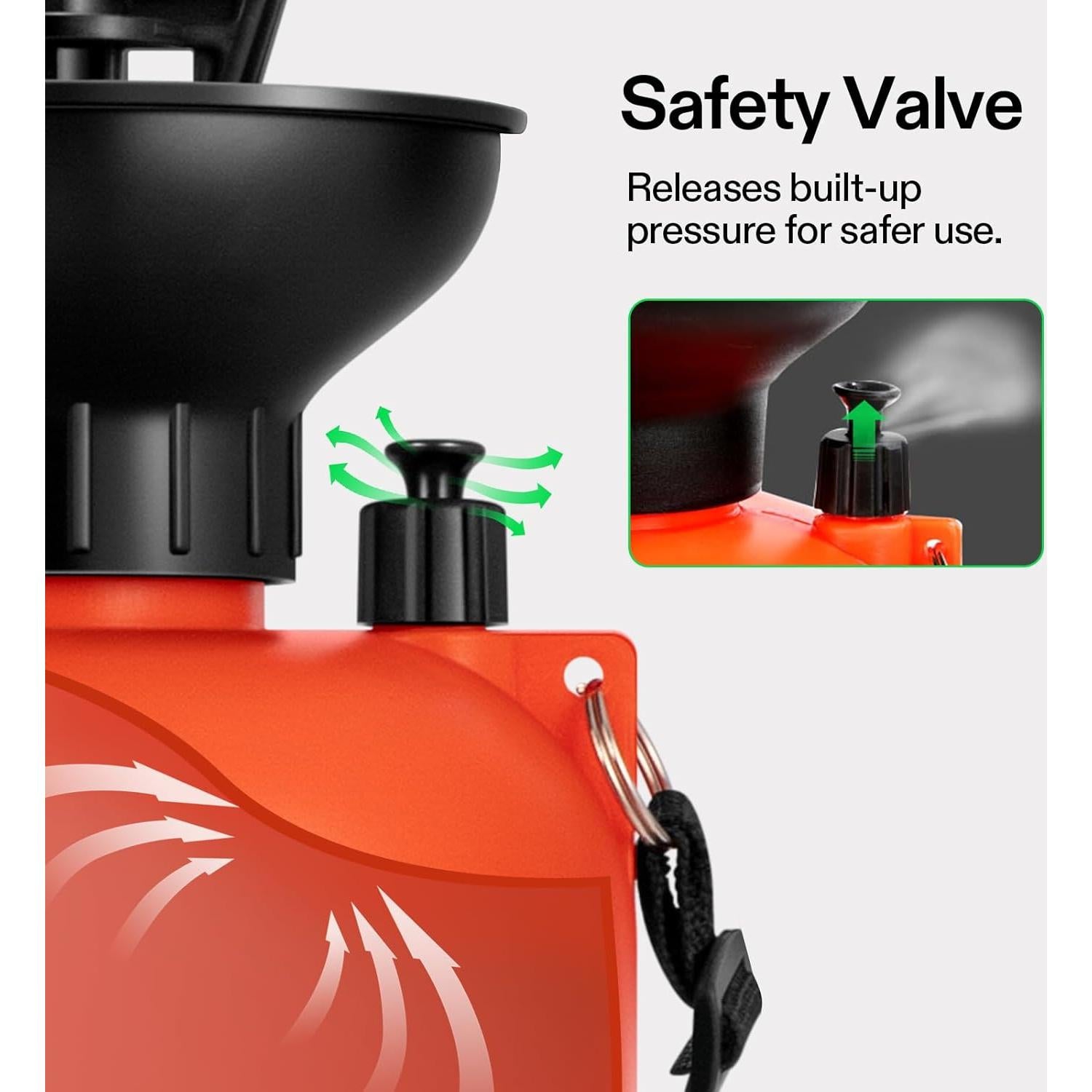 Pulverizador a Presión VIVOSUN 3L Naranja con Correa Ajustable