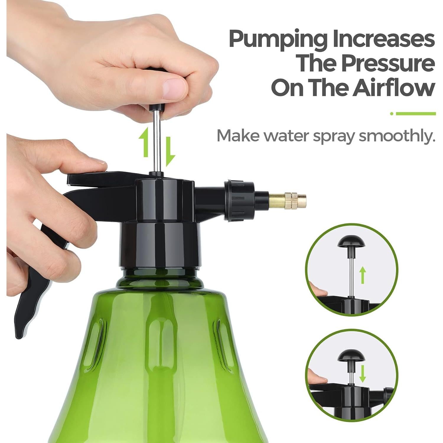 Botella Spray Neblina Fina T4U 1.5L Verde para Jardinería