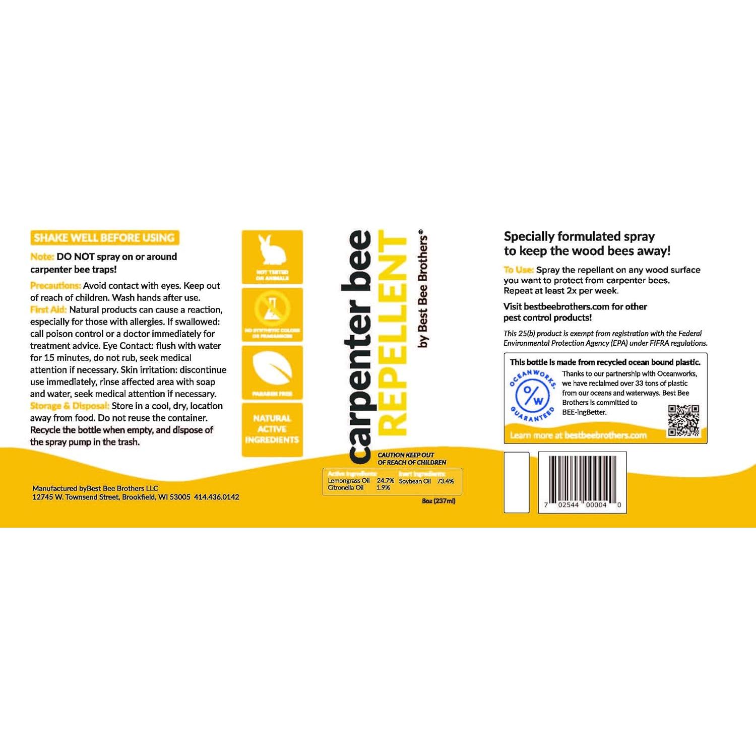 Spray Repelente de Abejas Carpinteras Best Bee Brothers 226.8 ml