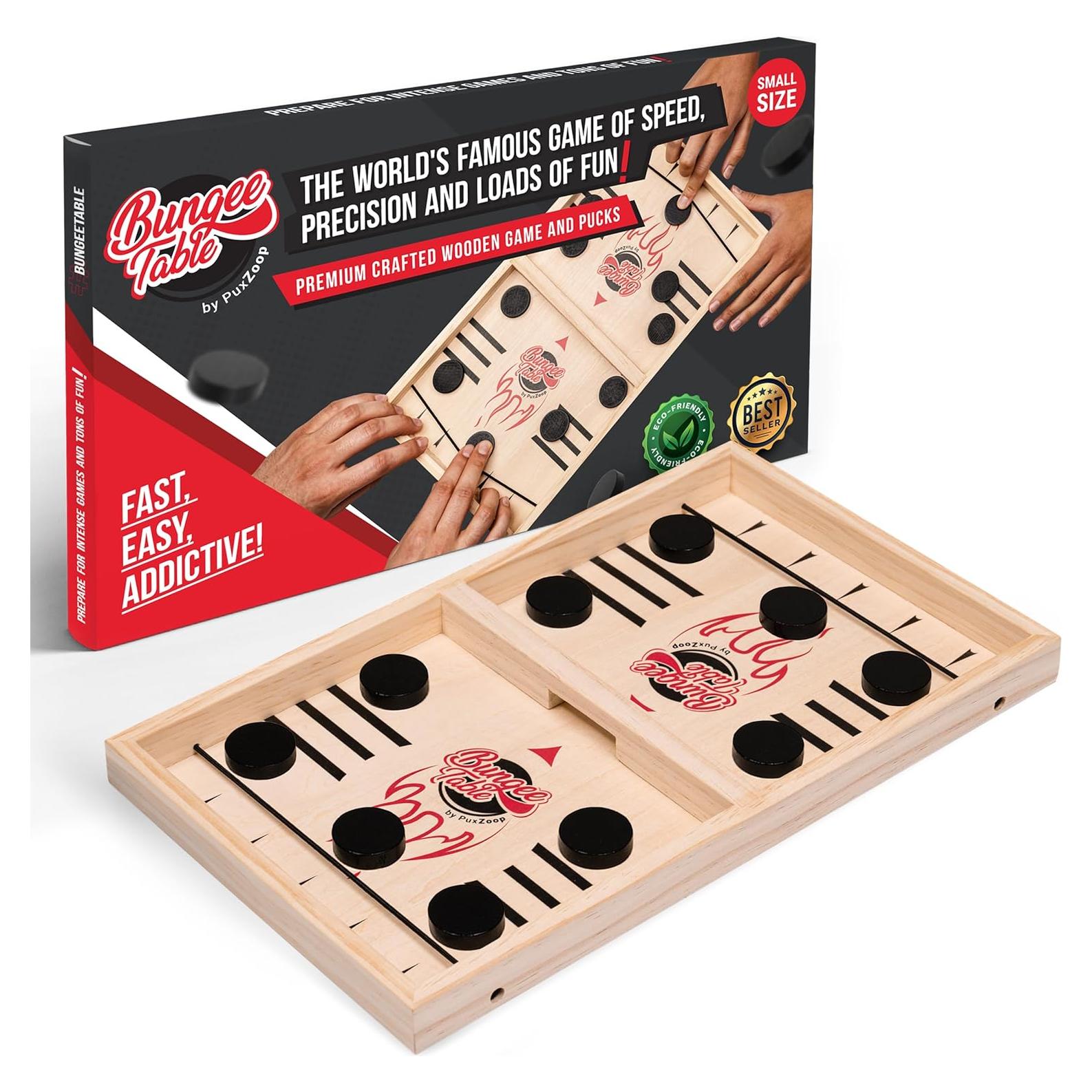 Juego de Pucks Rápido Bungee Table - Hockey de Aire de Madera
