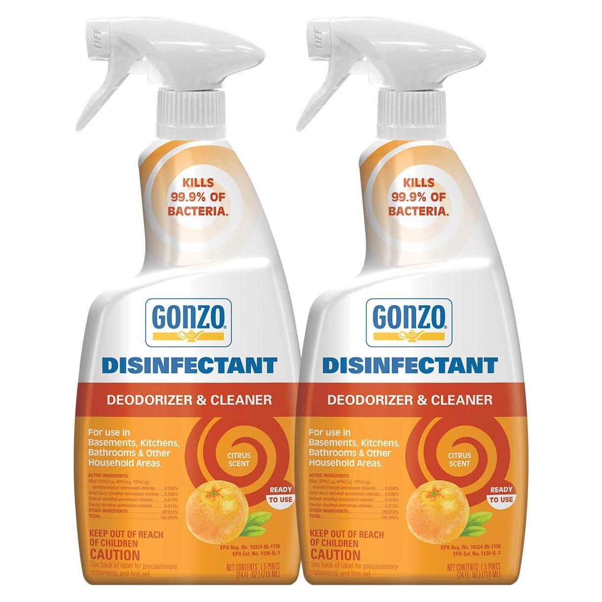 Gonzo Limpiador Desinfectante Multiusos 24oz Cítricos - 2 Paquete