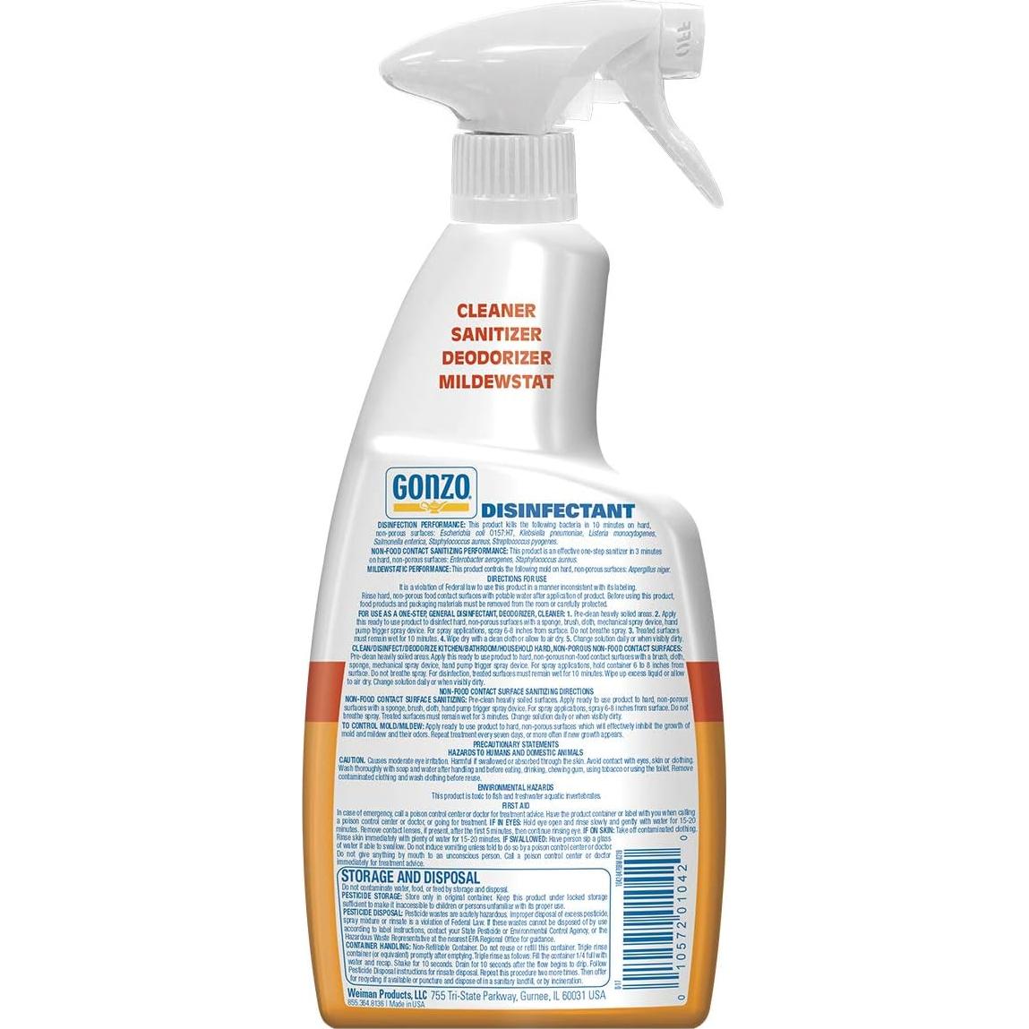 Gonzo Limpiador Desinfectante Multiusos 24oz Cítricos - 2 Paquete