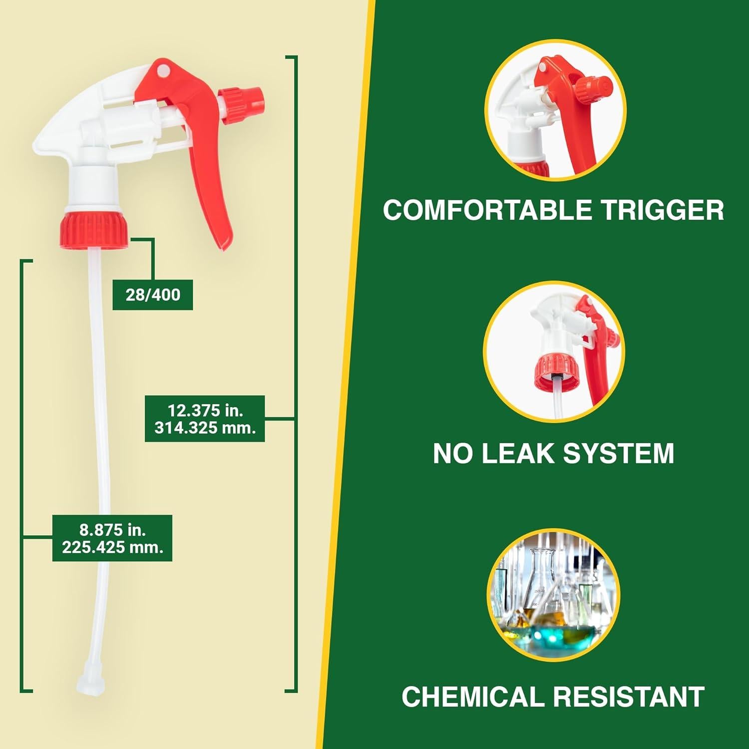 Botellas de Spray de Plástico 32oz Heluva Green - Paquete de 2