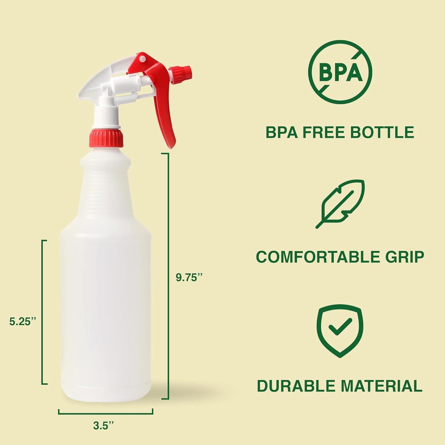 Botellas de Spray de Plástico 32oz Heluva Green - Paquete de 2