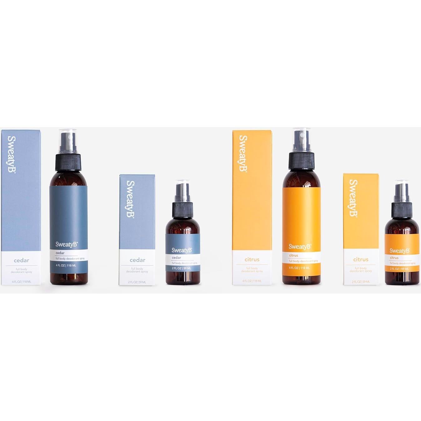 Desodorante en Spray SweatyB 56.7g - Sin Aluminio, Aroma Cítrico