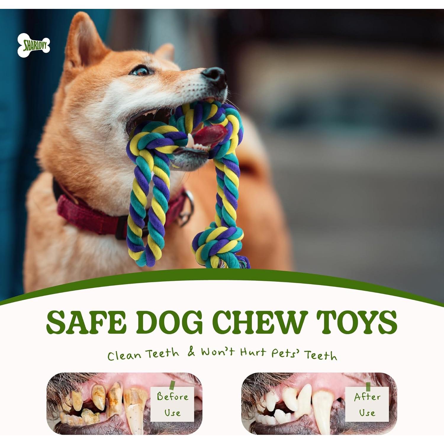 Juguete de Cuerda para Perros SHARLOVY Paquete de 2 45cm